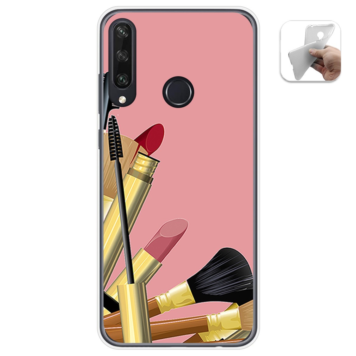 Funda Gel Tpu para Huawei Y6p diseño Brochas Dibujos