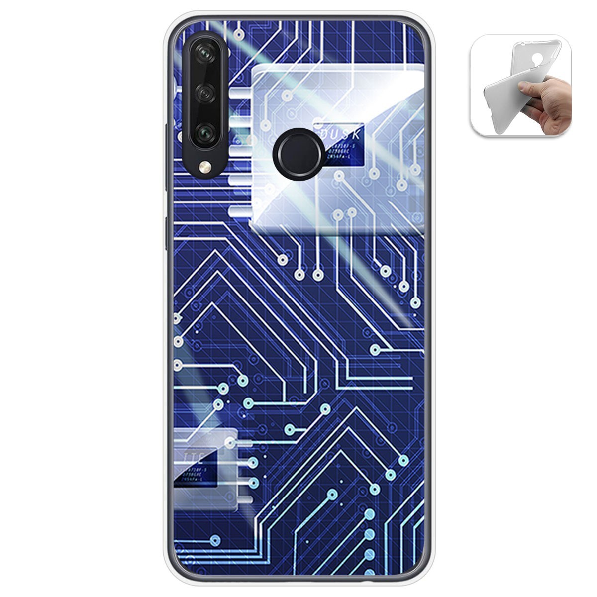Funda Gel Tpu para Huawei Y6p diseño Circuito Dibujos