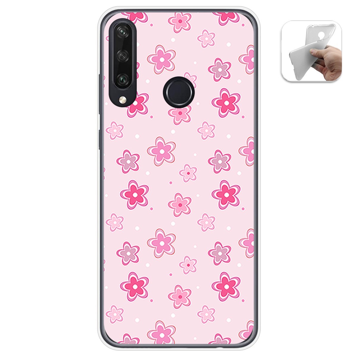 Funda Gel Tpu para Huawei Y6p diseño Flores Dibujos