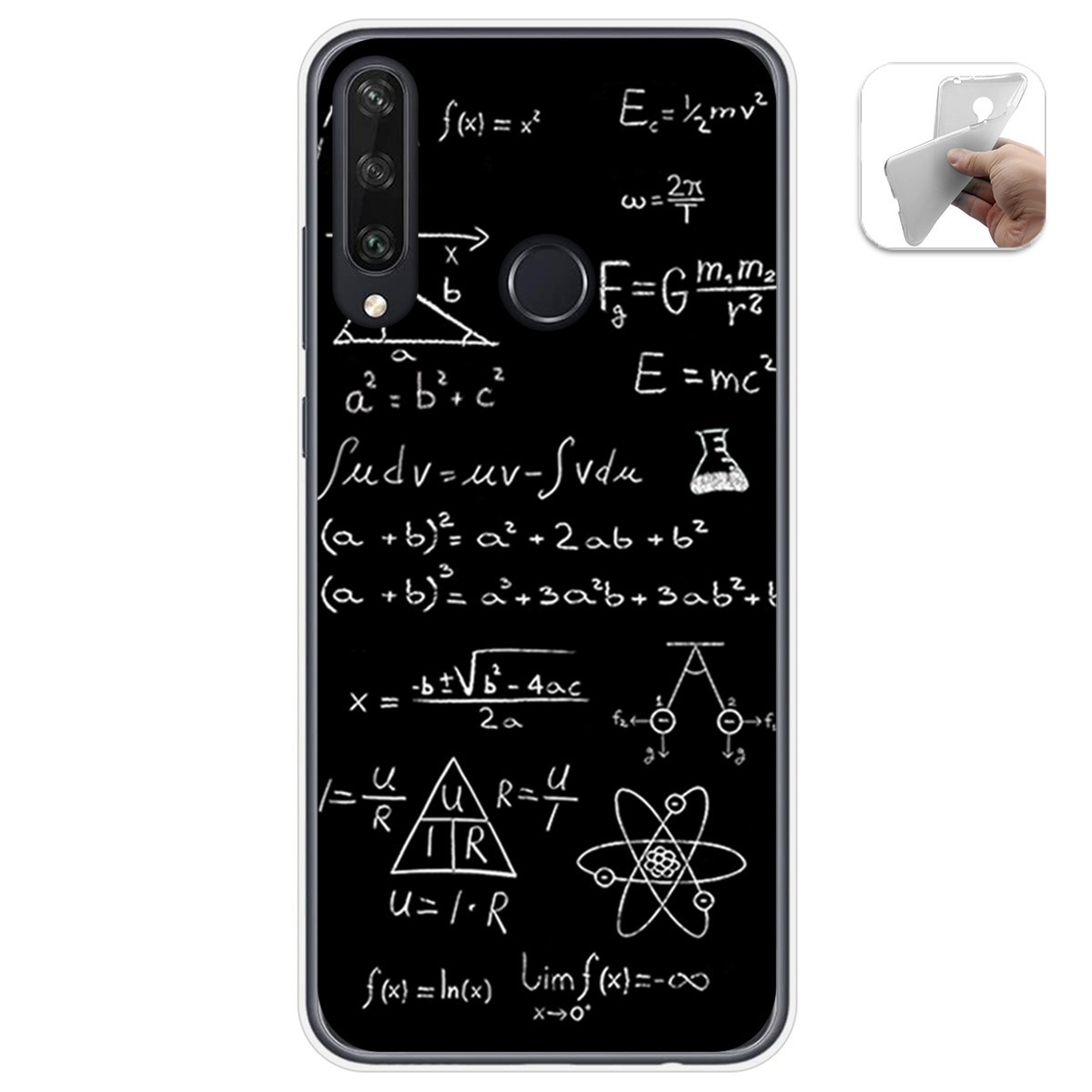 Funda Gel Tpu para Huawei Y6p diseño Formulas Dibujos
