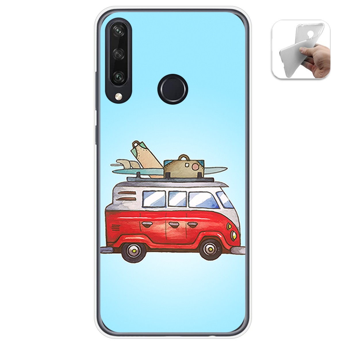 Funda Gel Tpu para Huawei Y6p diseño Furgoneta Dibujos