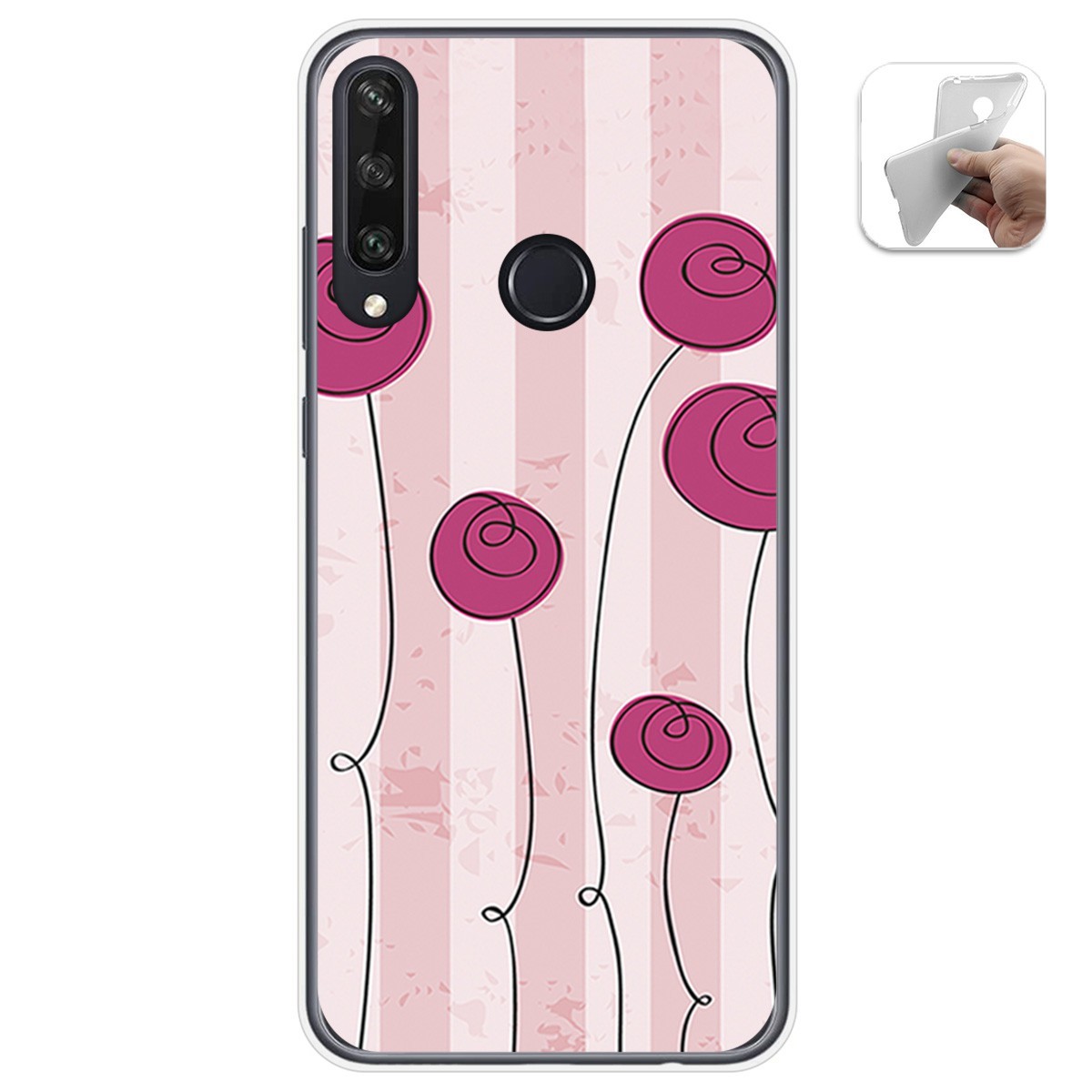 Funda Gel Tpu para Huawei Y6p diseño Flores Vintage Dibujos