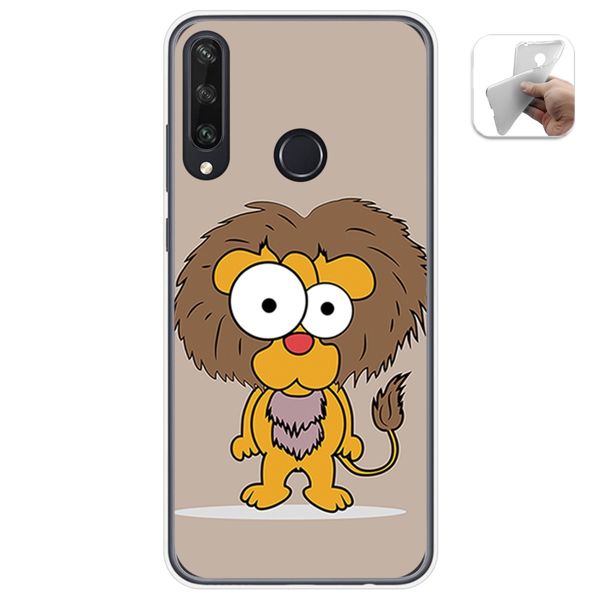 Funda Gel Tpu para Huawei Y6p diseño Leon Dibujos