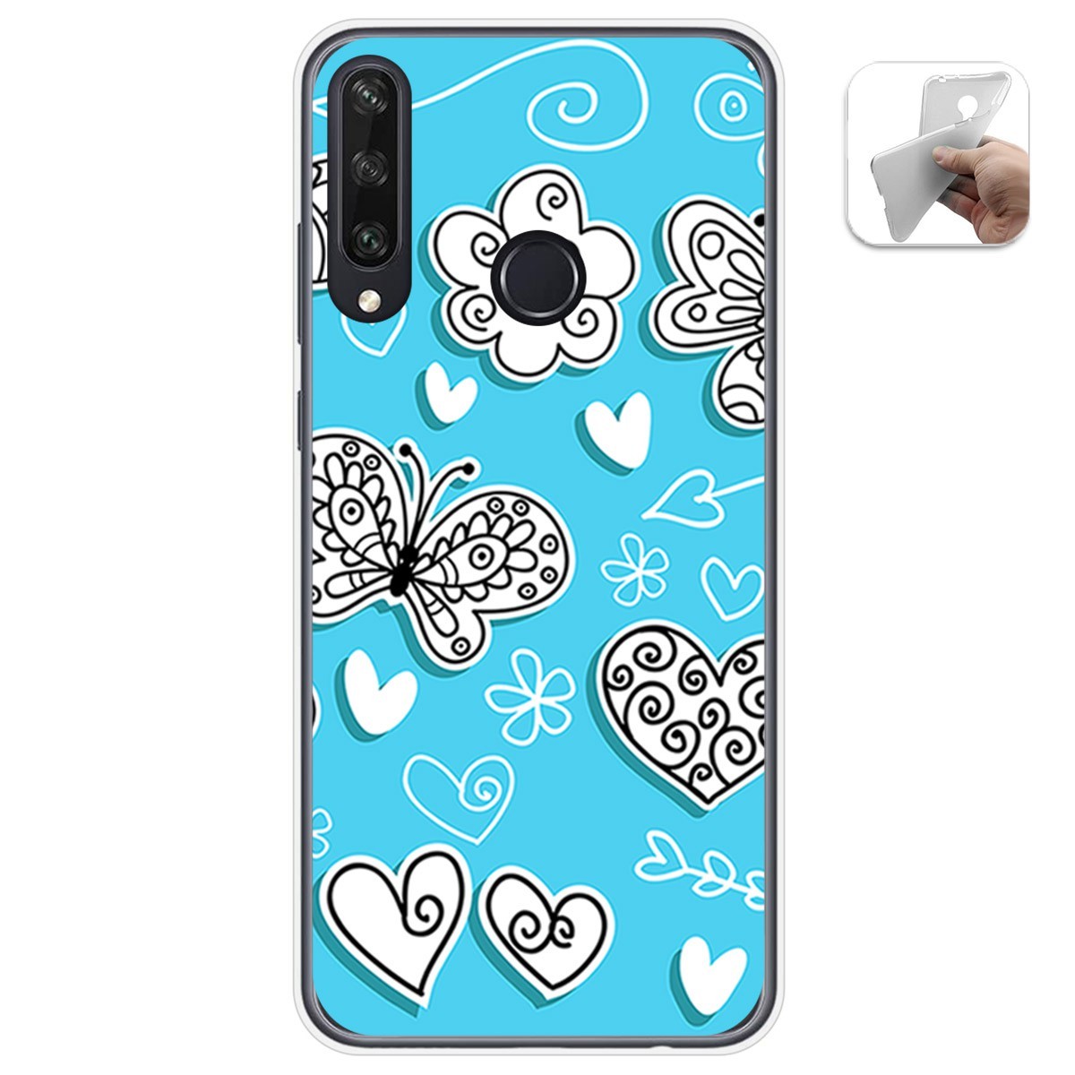 Funda Gel Tpu para Huawei Y6p diseño Mariposas Dibujos