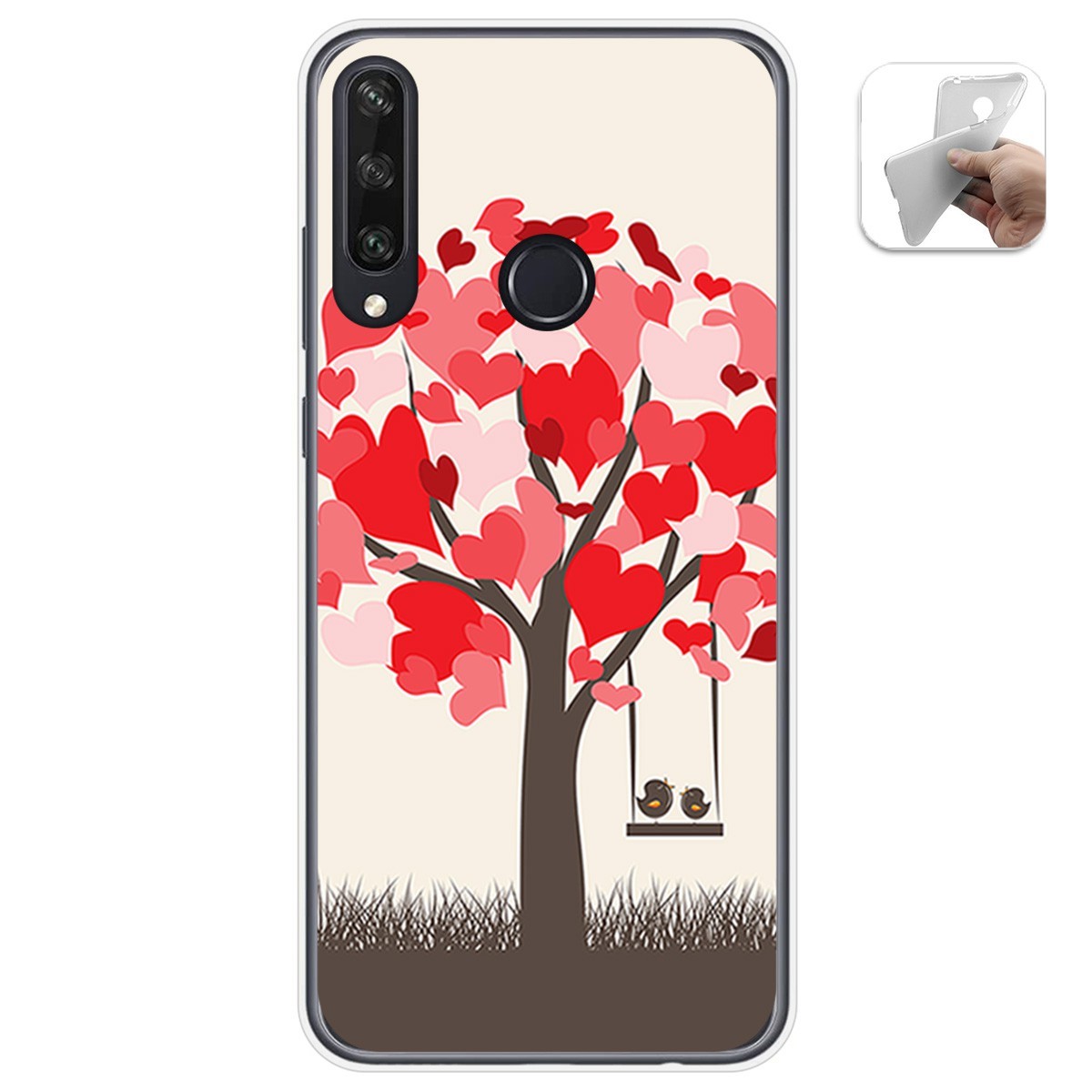 Funda Gel Tpu para Huawei Y6p diseño Pajaritos Dibujos