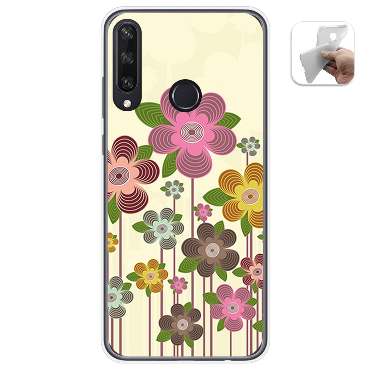 Funda Gel Tpu para Huawei Y6p diseño Primavera En Flor Dibujos