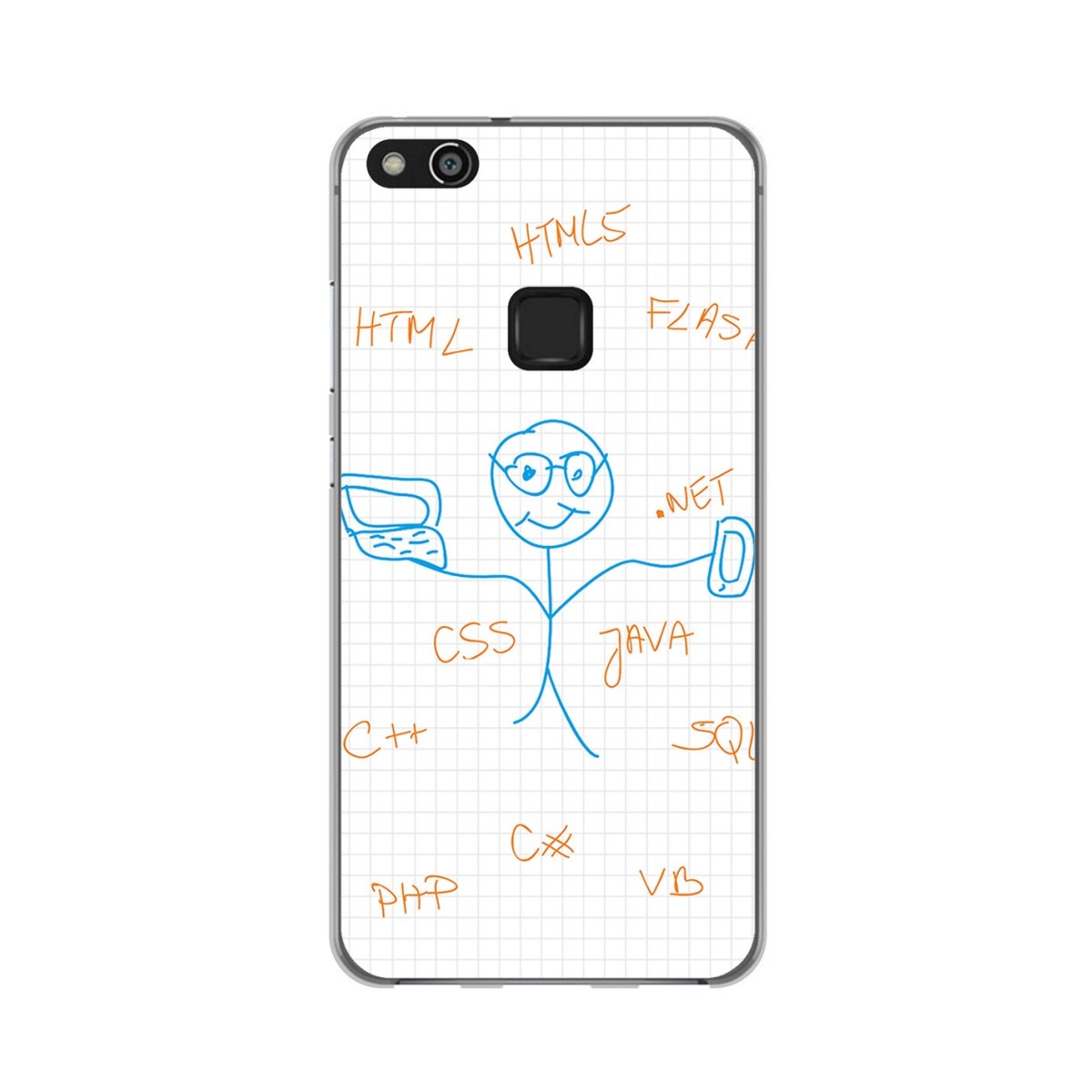 Funda Gel Tpu para Huawei P10 Lite Diseño Informatico Dibujos