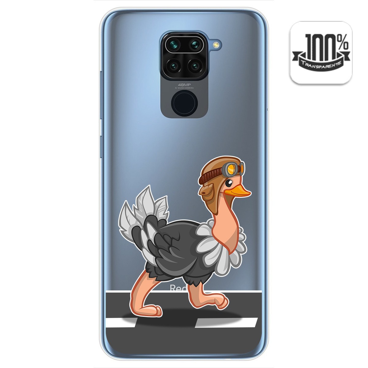 Funda Gel Transparente para Xiaomi Redmi Note 9 diseño Avestruz Dibujos