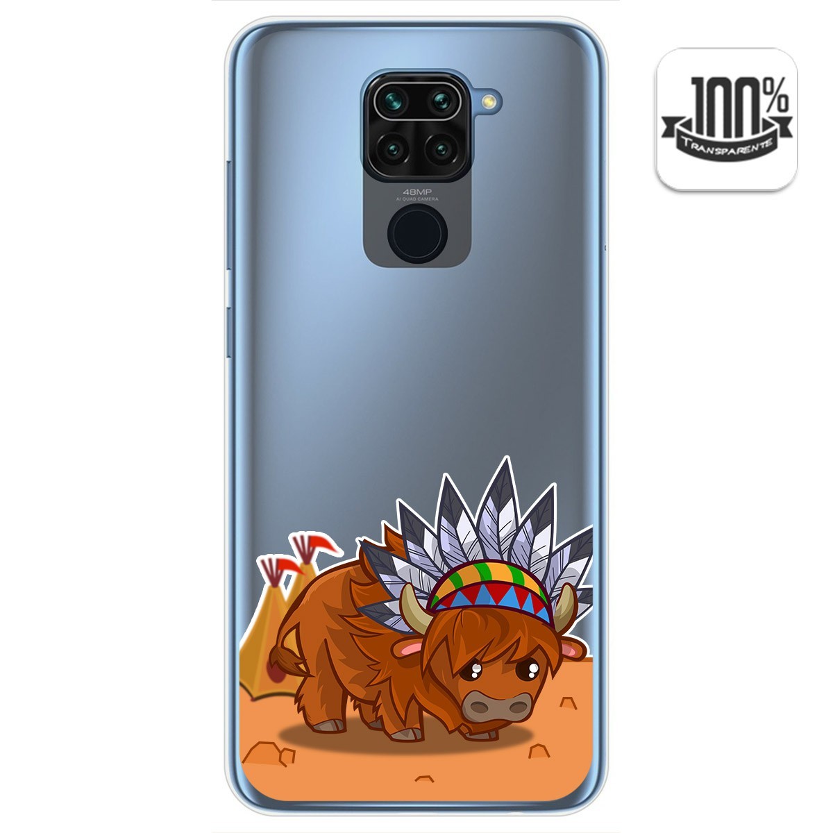 Funda Gel Transparente para Xiaomi Redmi Note 9 diseño Bufalo Dibujos