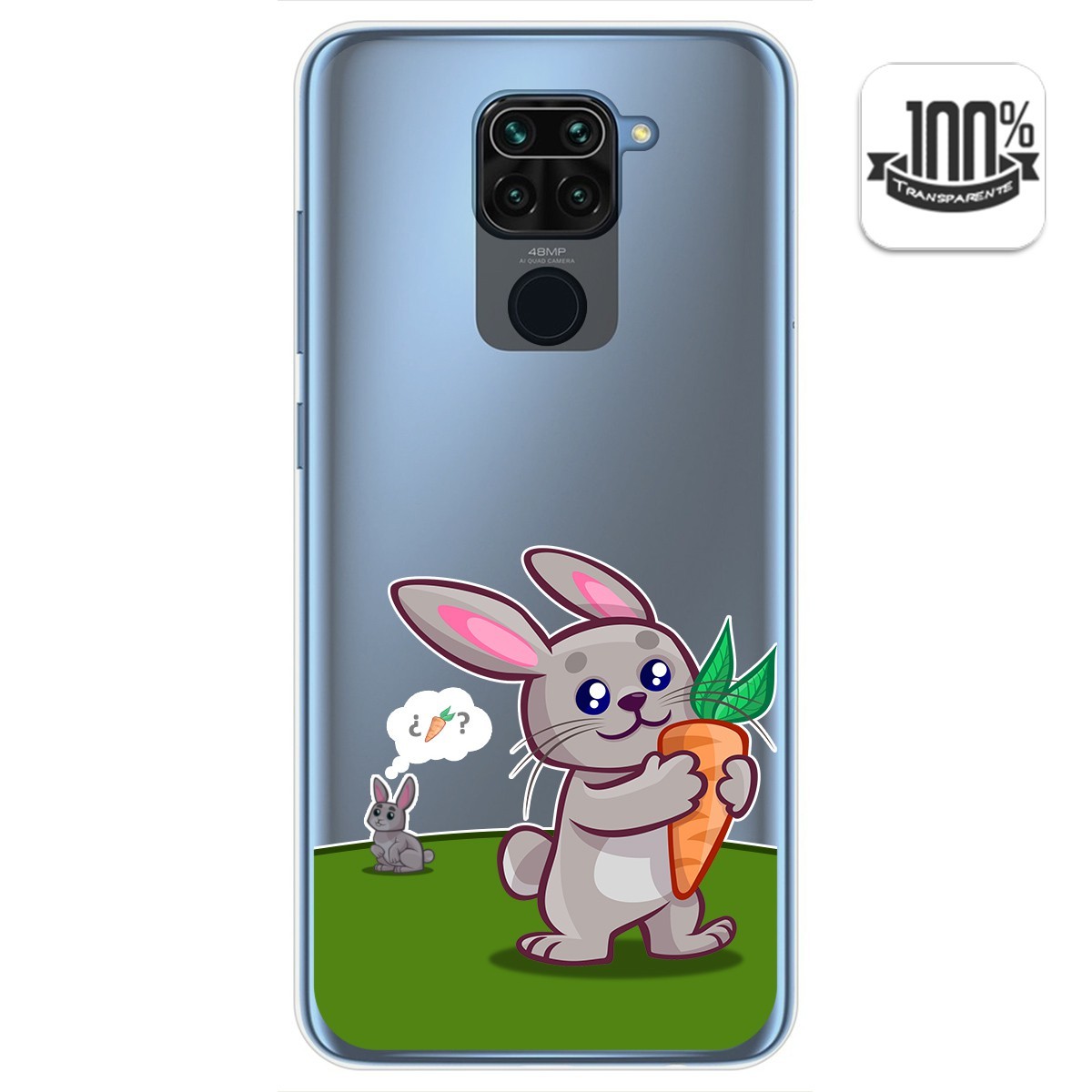 Funda Gel Transparente para Xiaomi Redmi Note 9 diseño Conejo Dibujos