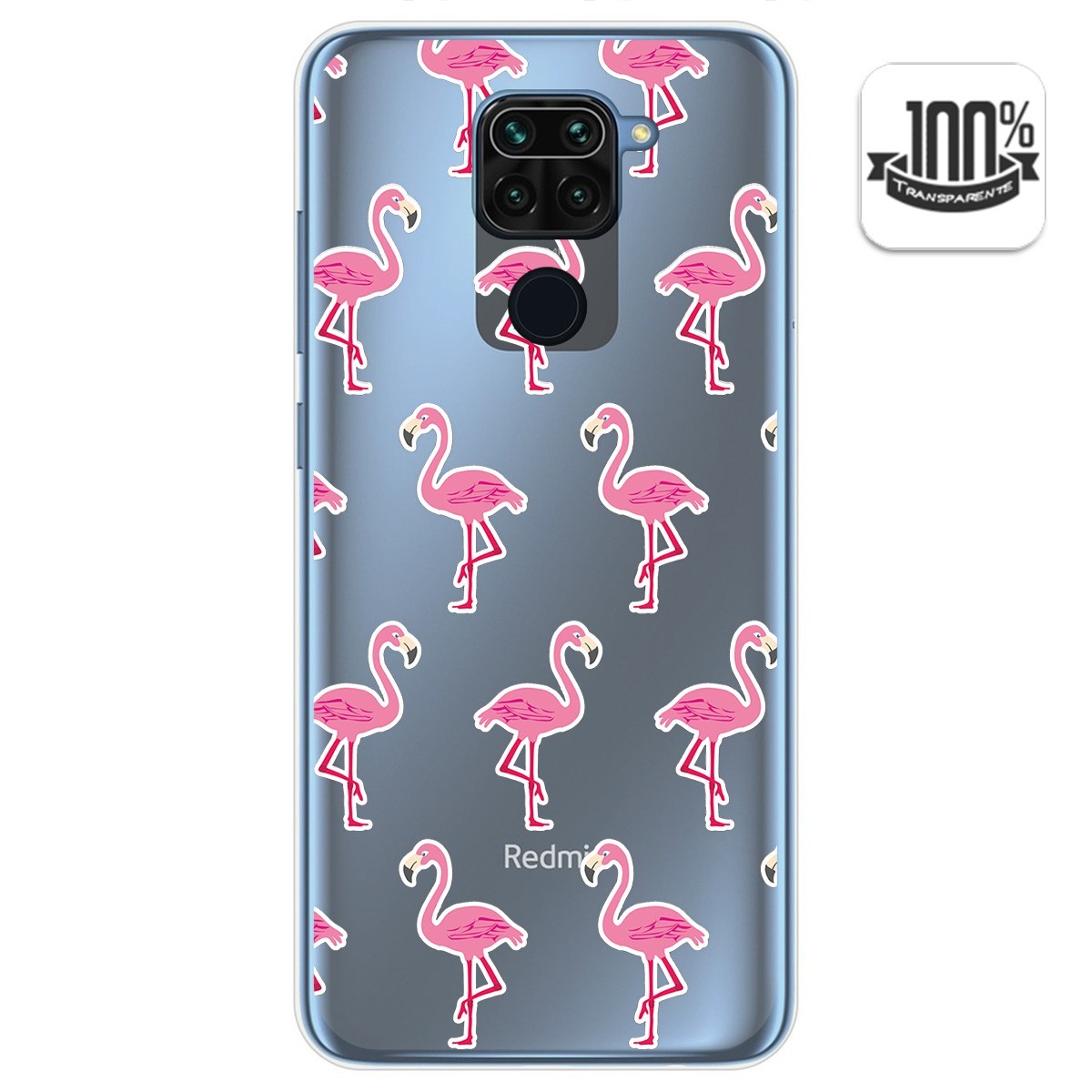 Funda Gel Transparente para Xiaomi Redmi Note 9 diseño Flamenco Dibujos