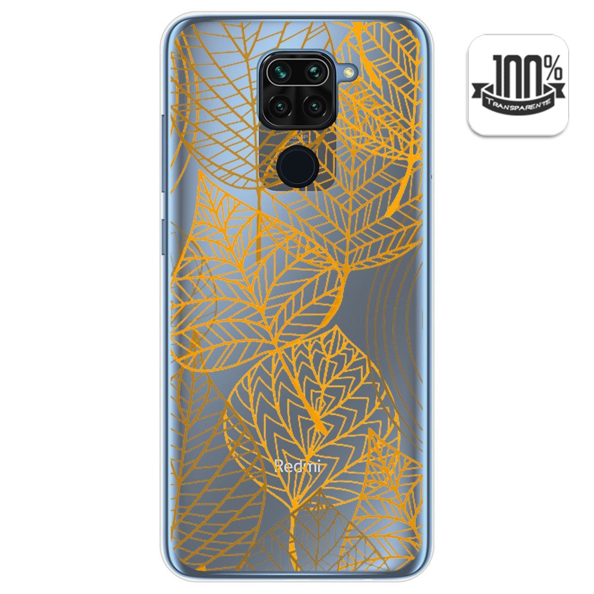 Funda Gel Transparente para Xiaomi Redmi Note 9 diseño Hojas Dibujos