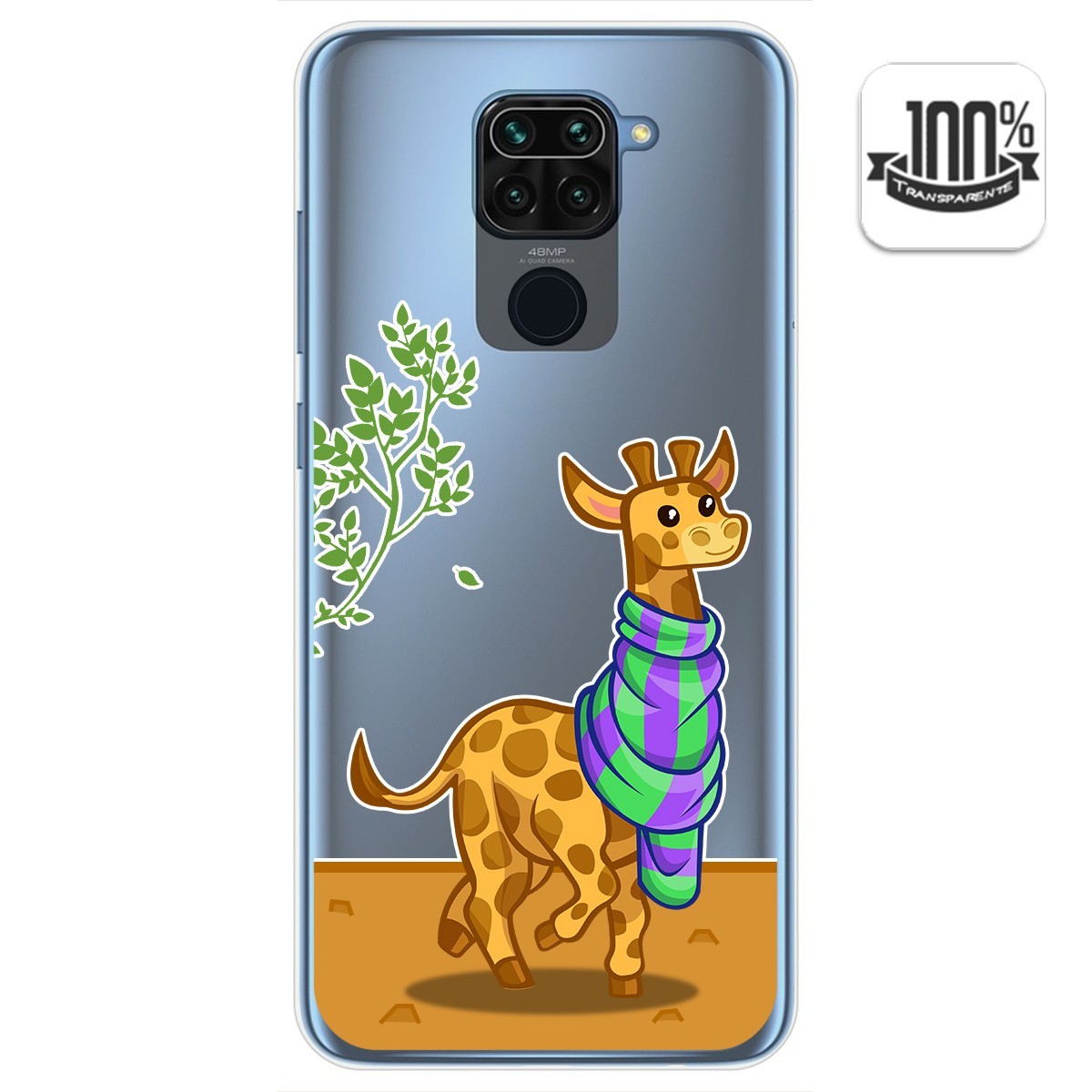 Funda Gel Transparente para Xiaomi Redmi Note 9 diseño Jirafa Dibujos