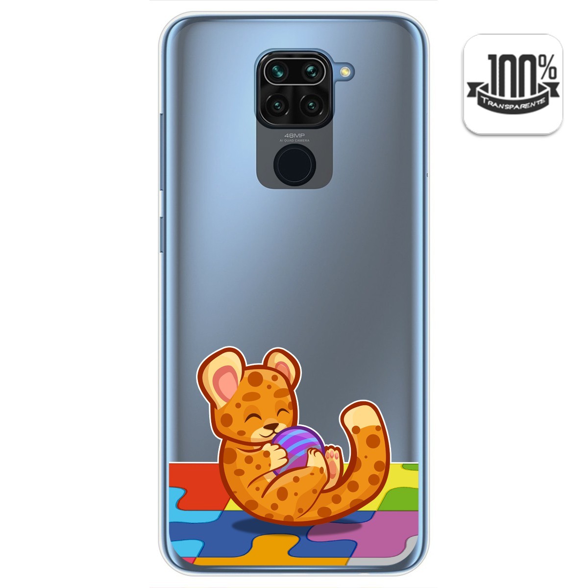 Funda Gel Transparente para Xiaomi Redmi Note 9 diseño Leopardo Dibujos