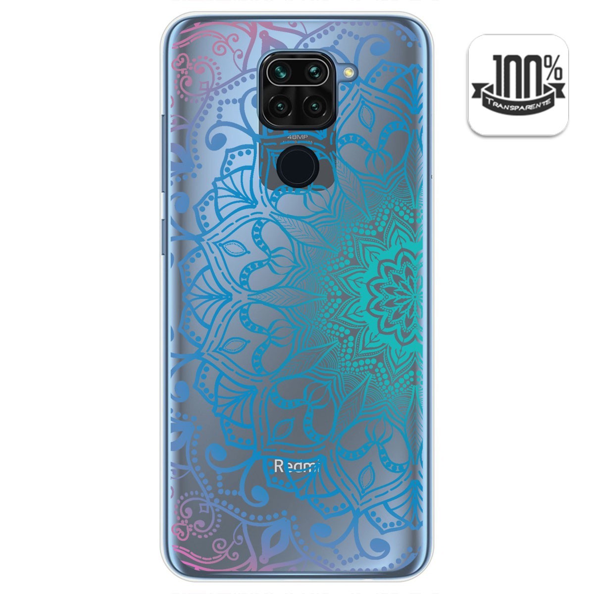 Funda Gel Transparente para Xiaomi Redmi Note 9 diseño Mandala Dibujos
