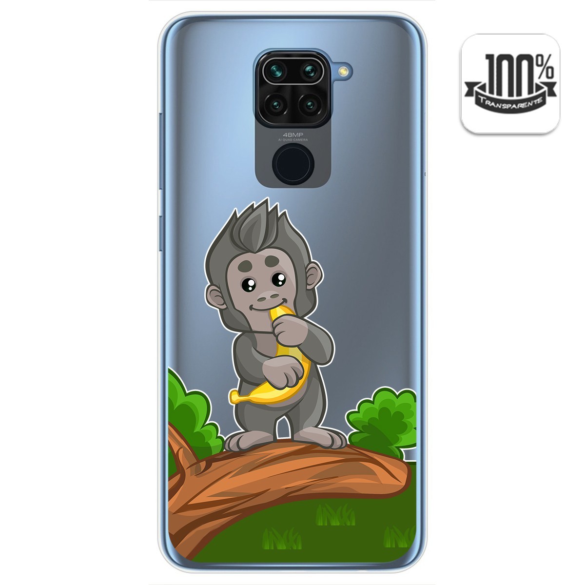 Funda Gel Transparente para Xiaomi Redmi Note 9 diseño Mono Dibujos