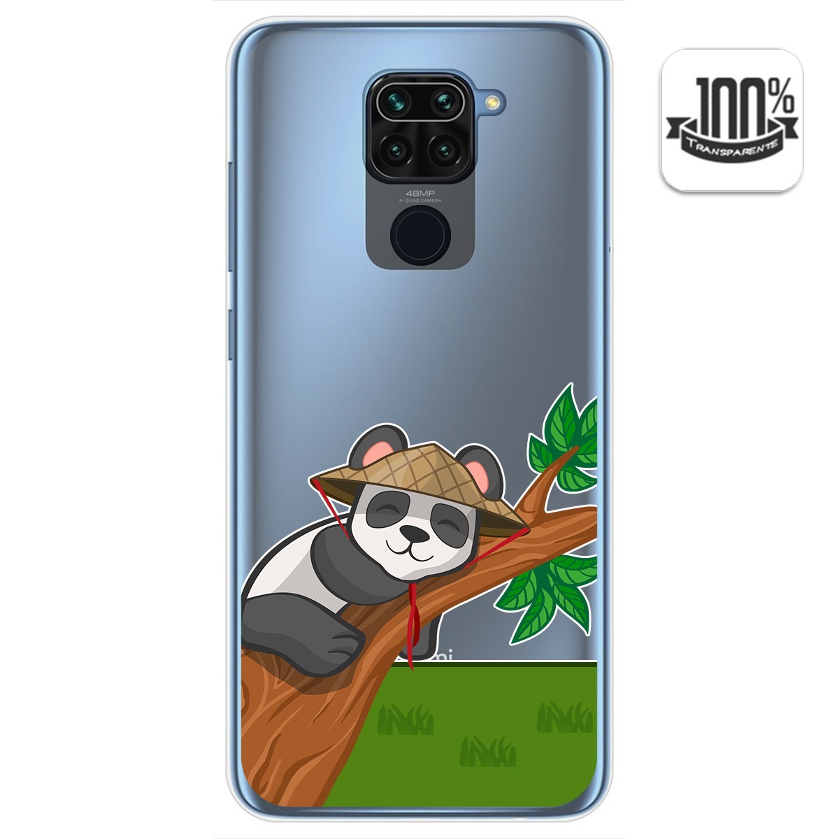 Funda Gel Transparente para Xiaomi Redmi Note 9 diseño Panda Dibujos