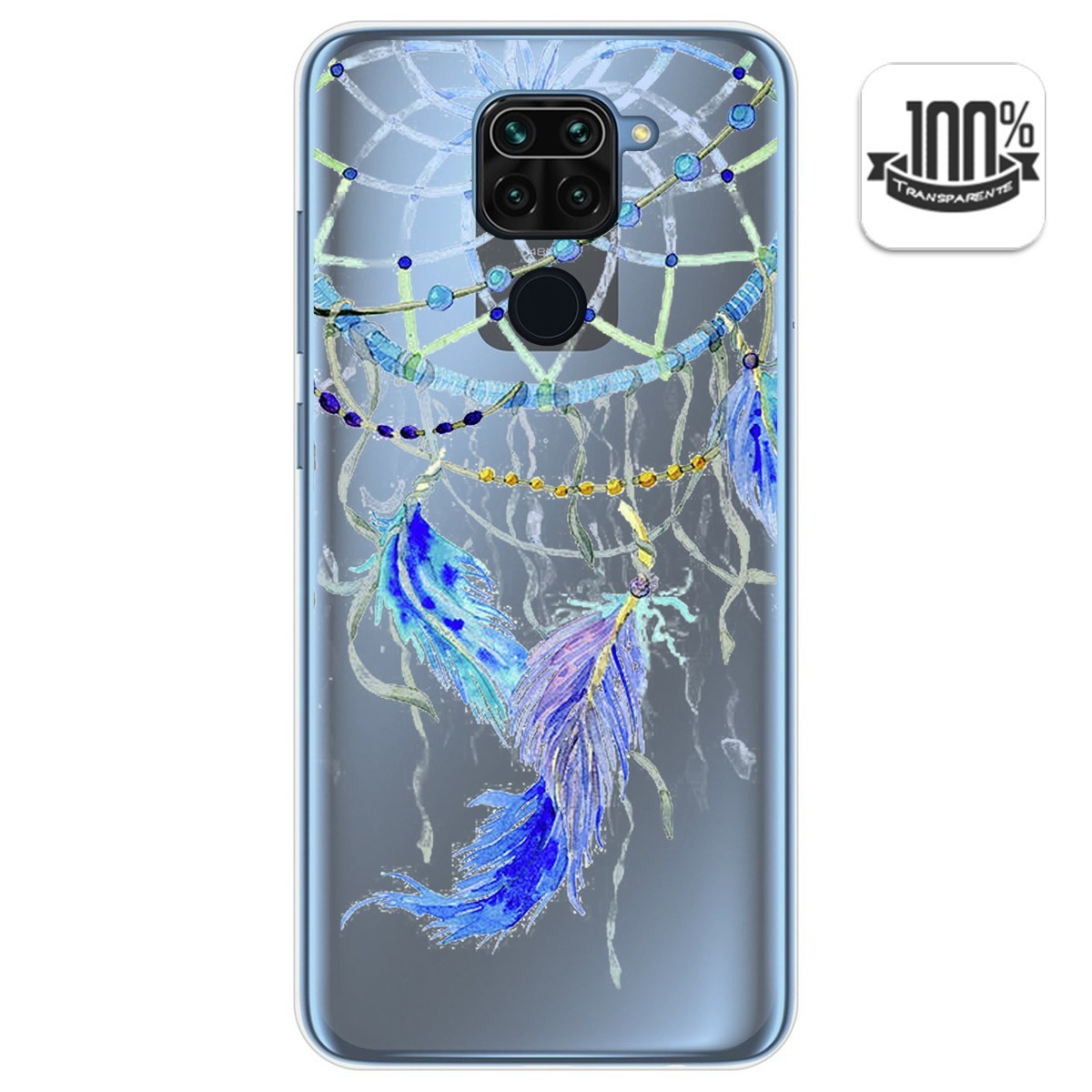 Funda Gel Transparente para Xiaomi Redmi Note 9 diseño Plumas Dibujos