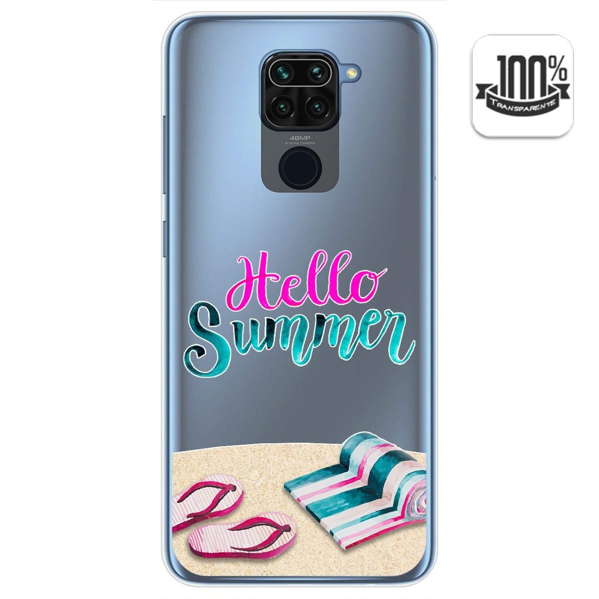 Funda Gel Transparente para Xiaomi Redmi Note 9 diseño Summer Dibujos