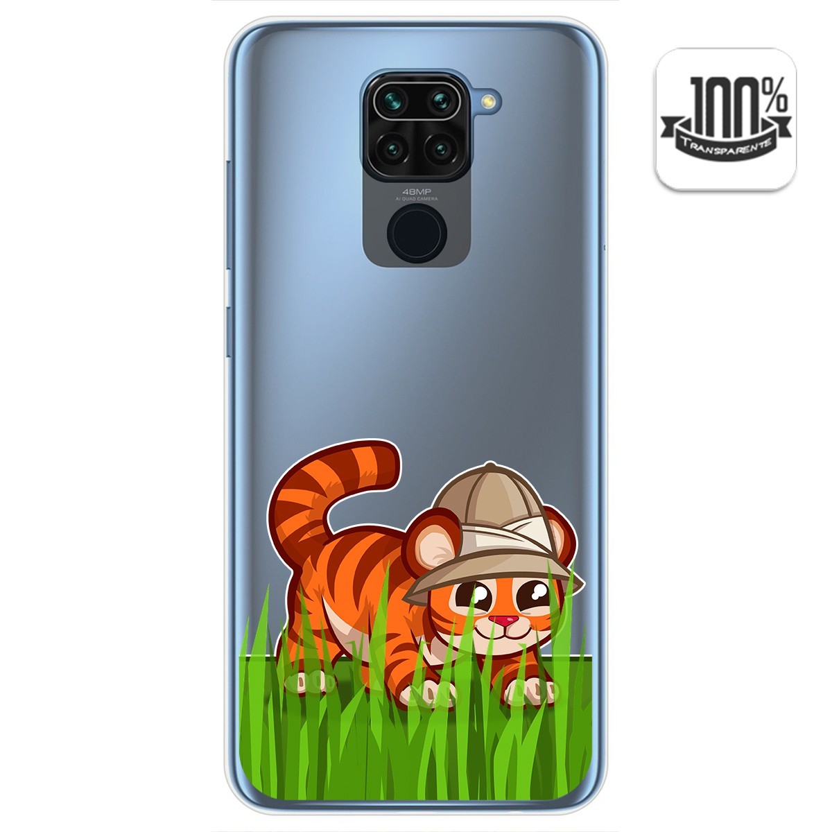 Funda Gel Transparente para Xiaomi Redmi Note 9 diseño Tigre Dibujos