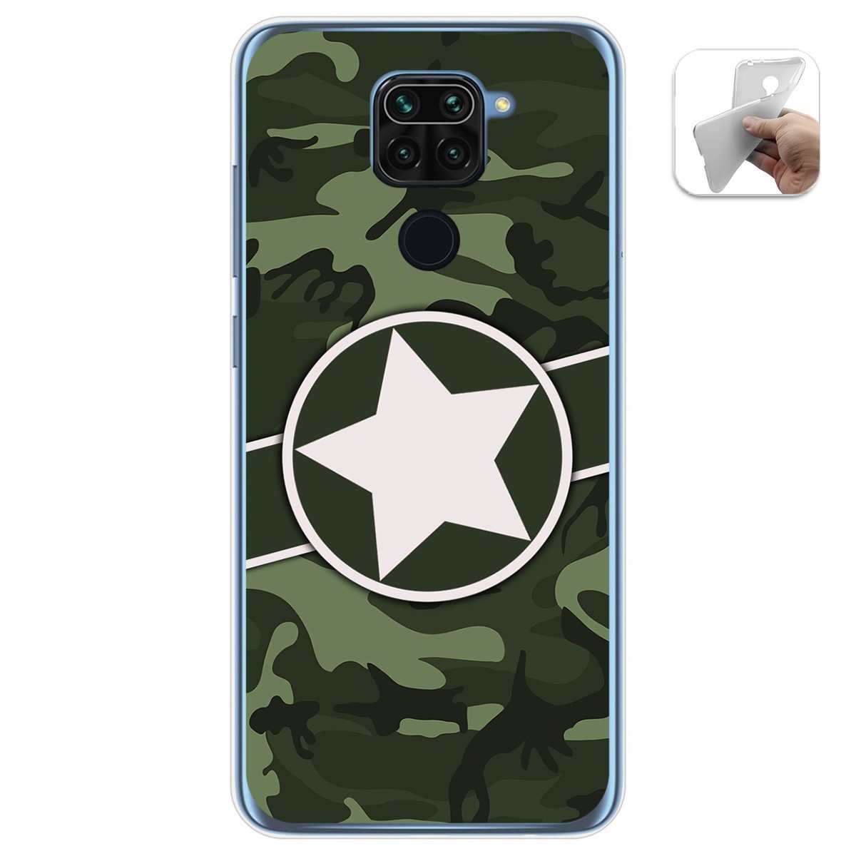 Funda Gel Tpu para Xiaomi Redmi Note 9 diseño Camuflaje 01 Dibujos