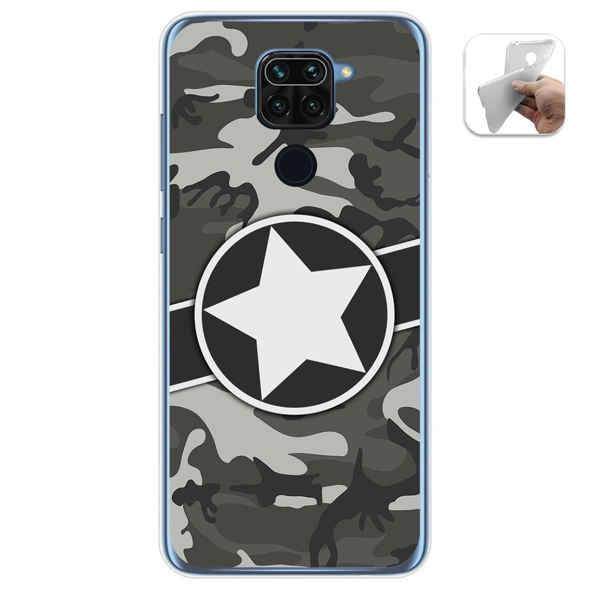 Funda Gel Tpu para Xiaomi Redmi Note 9 diseño Camuflaje 02 Dibujos