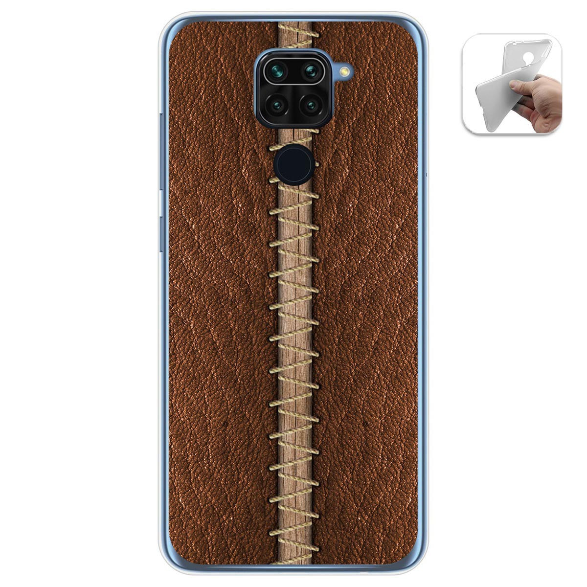 Funda Gel Tpu para Xiaomi Redmi Note 9 diseño Cuero 01 Dibujos