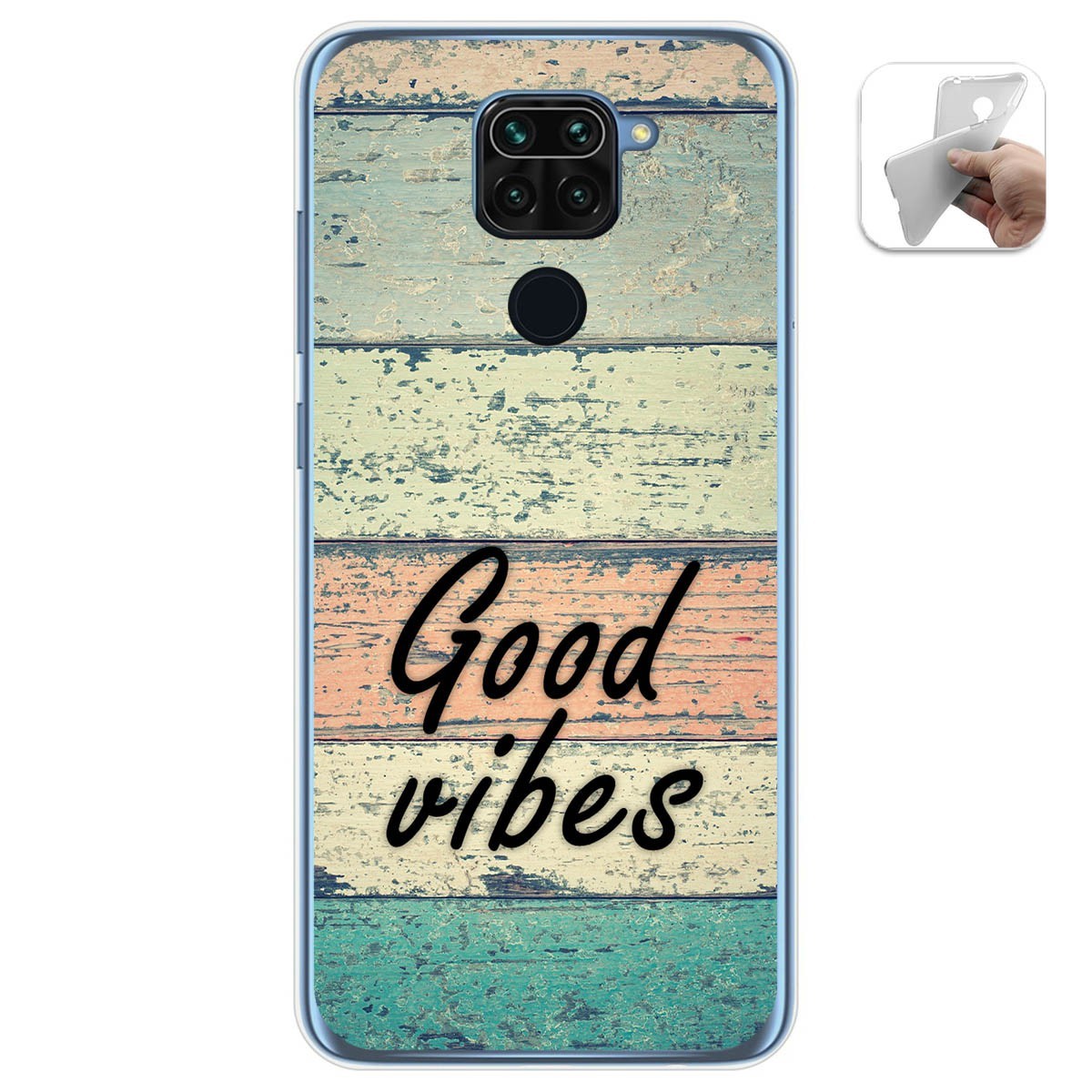 Funda Gel Tpu para Xiaomi Redmi Note 9 diseño Madera 01 Dibujos