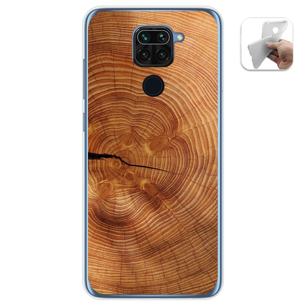 Funda Gel Tpu para Xiaomi Redmi Note 9 diseño Madera 04 Dibujos