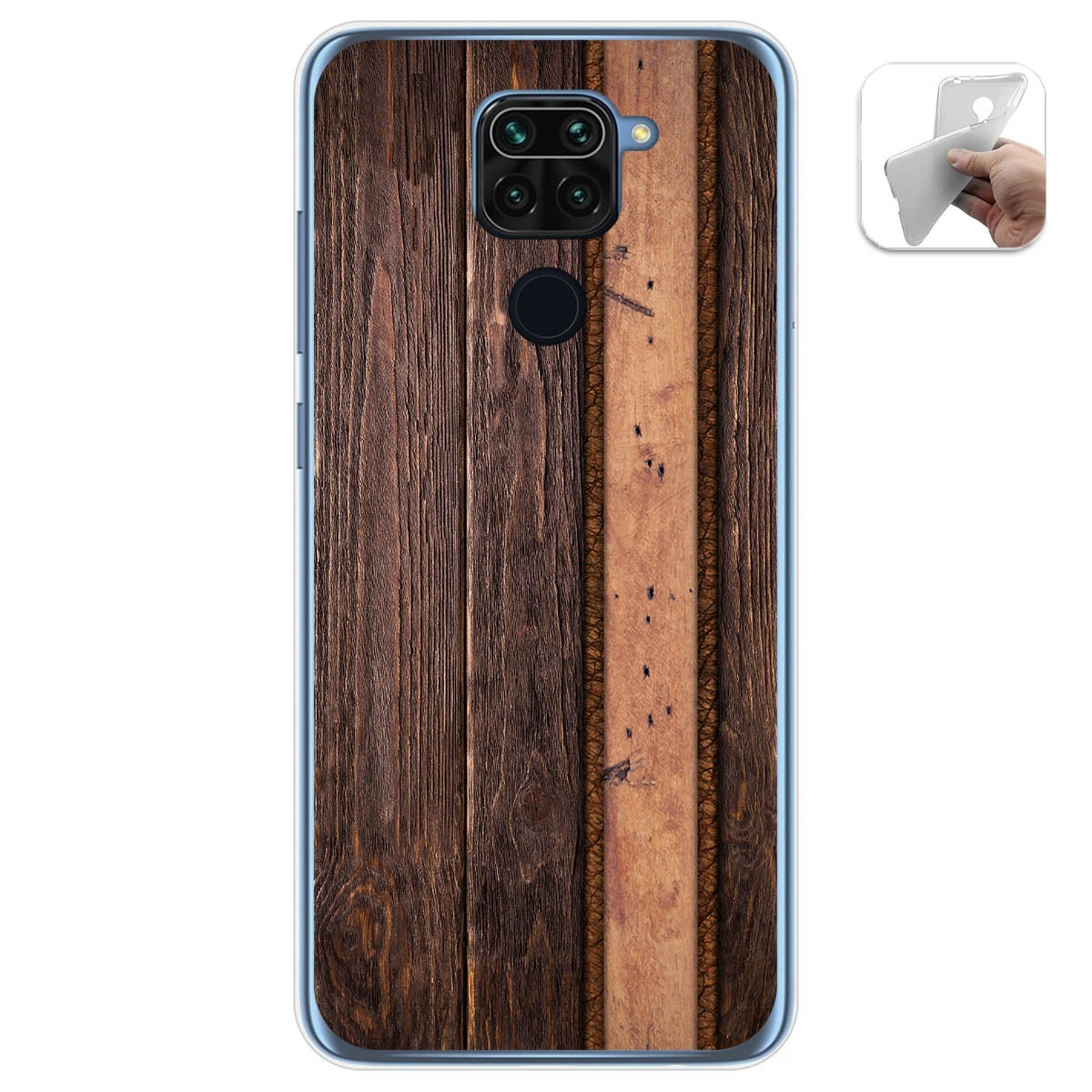 Funda Gel Tpu para Xiaomi Redmi Note 9 diseño Madera 05 Dibujos