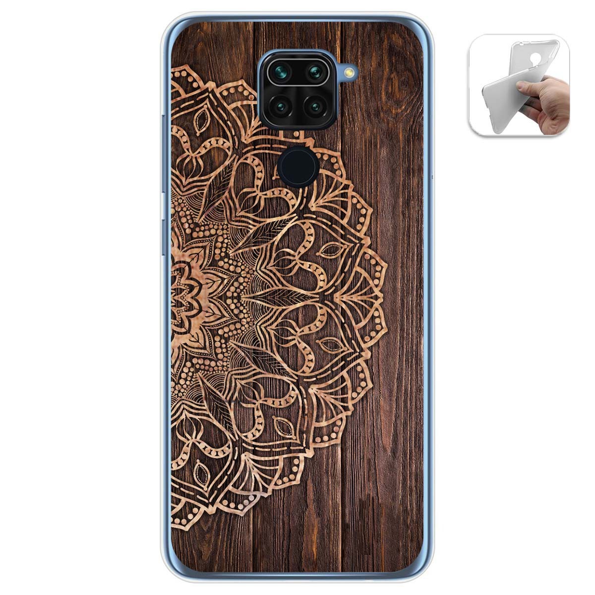 Funda Gel Tpu para Xiaomi Redmi Note 9 diseño Madera 06 Dibujos