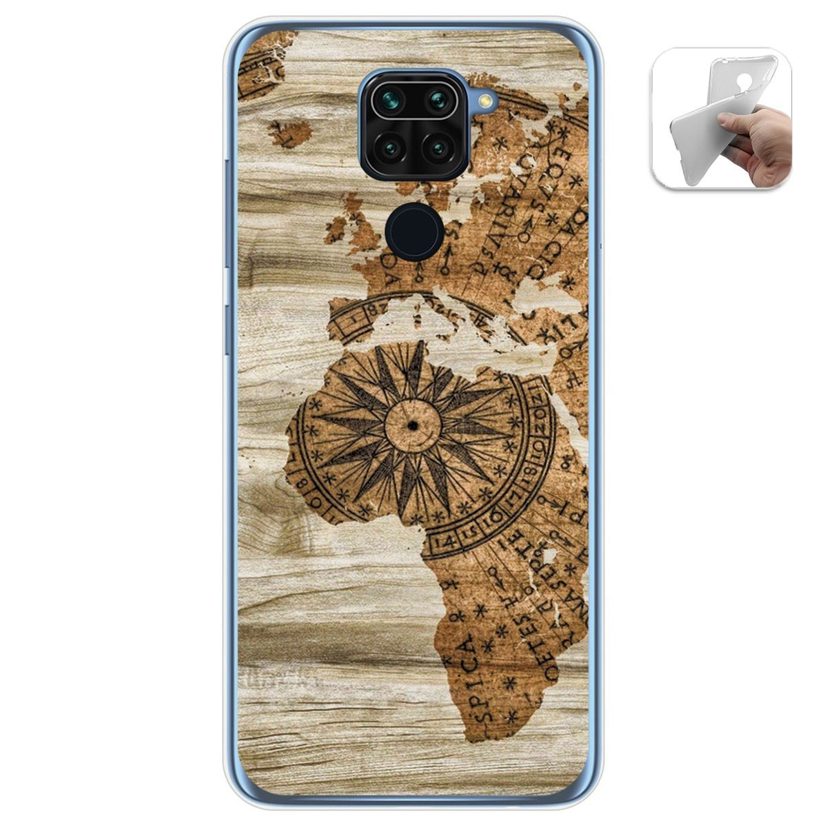 Funda Gel Tpu para Xiaomi Redmi Note 9 diseño Madera 07 Dibujos
