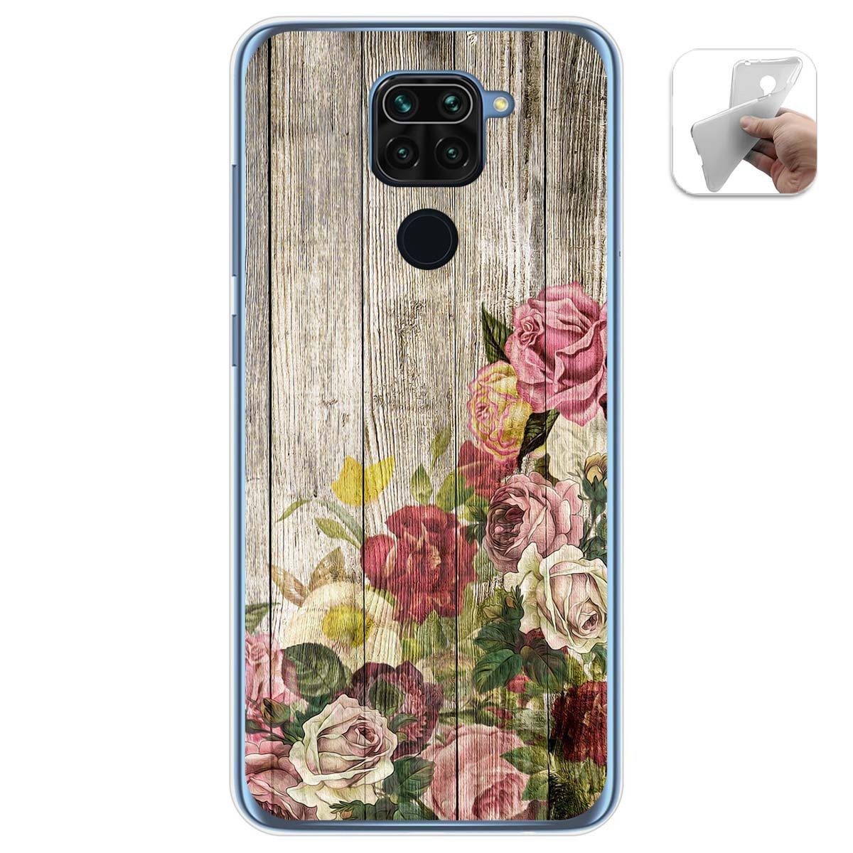 Funda Gel Tpu para Xiaomi Redmi Note 9 diseño Madera 08 Dibujos