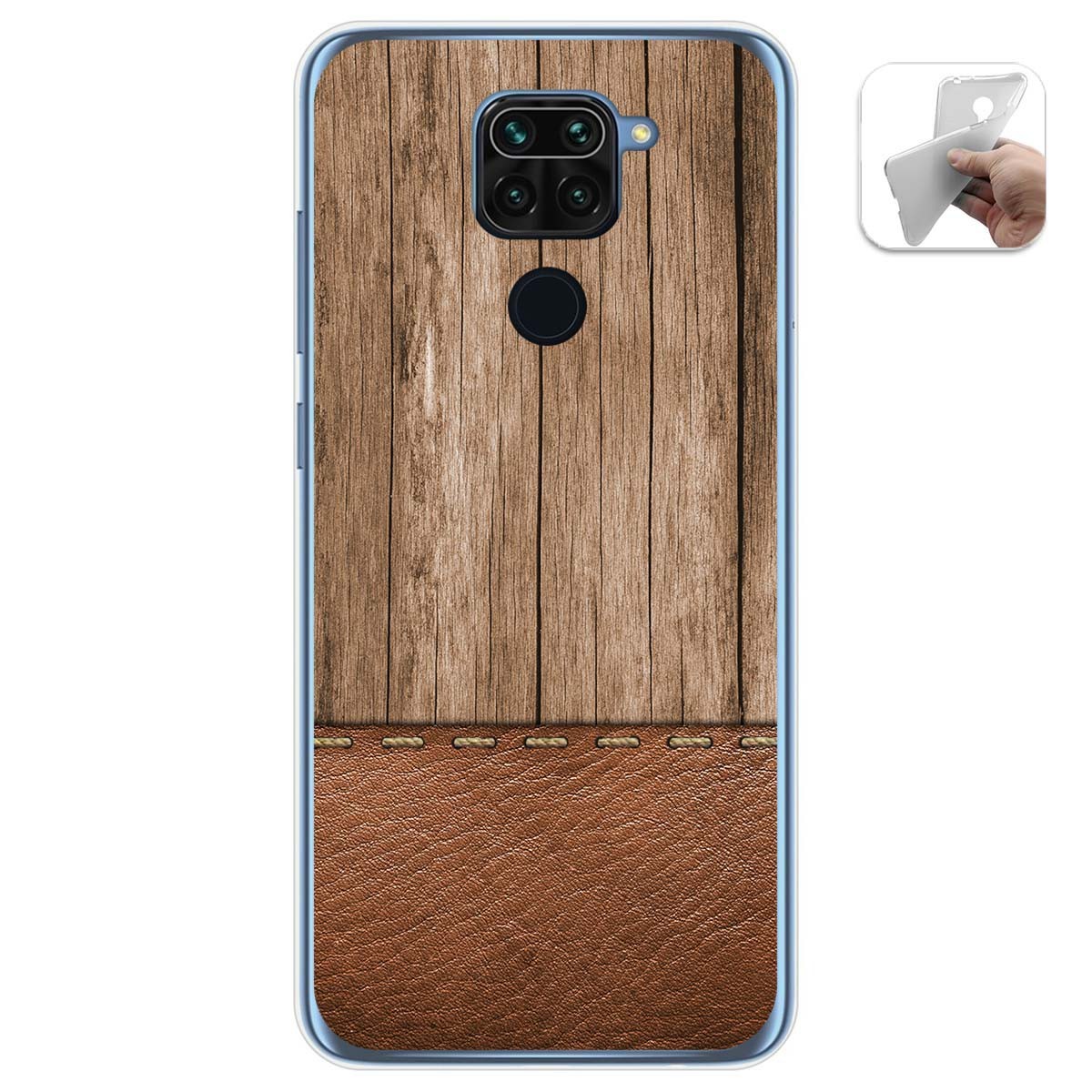 Funda Gel Tpu para Xiaomi Redmi Note 9 diseño Madera 09 Dibujos