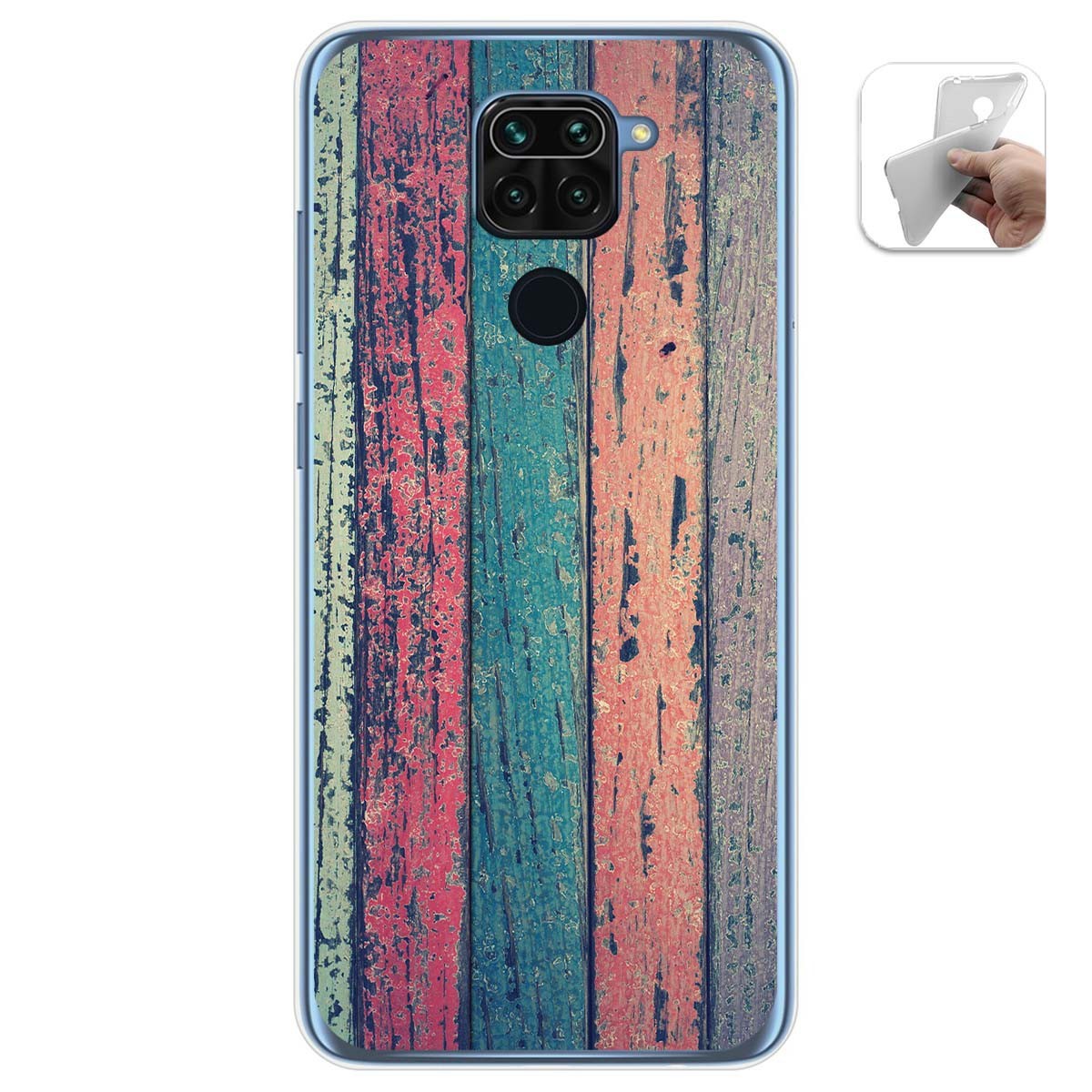 Funda Gel Tpu para Xiaomi Redmi Note 9 diseño Madera 10 Dibujos