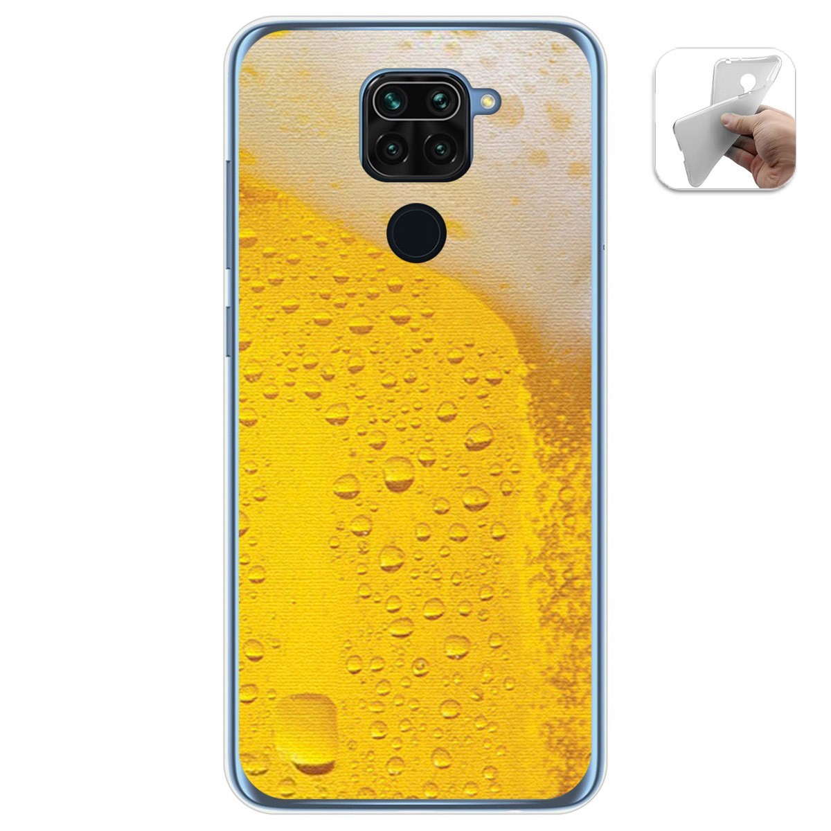 Funda Gel Tpu para Xiaomi Redmi Note 9 diseño Cerveza Dibujos