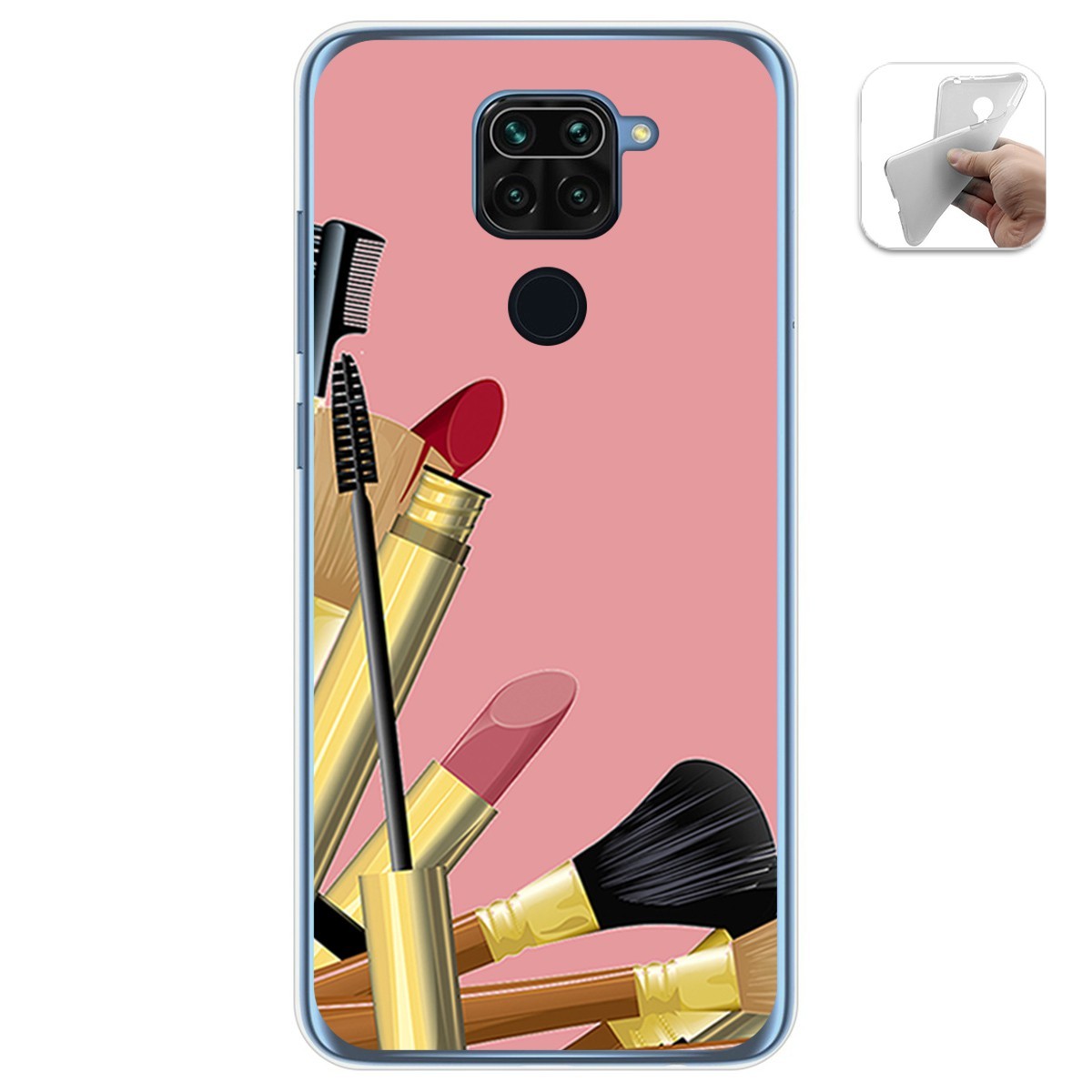 Funda Gel Tpu para Xiaomi Redmi Note 9 diseño Brochas Dibujos
