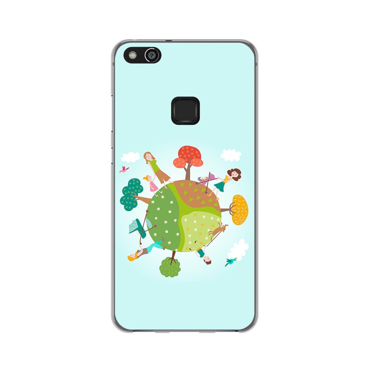 Funda Gel Tpu para Huawei P10 Lite Diseño Familia Dibujos