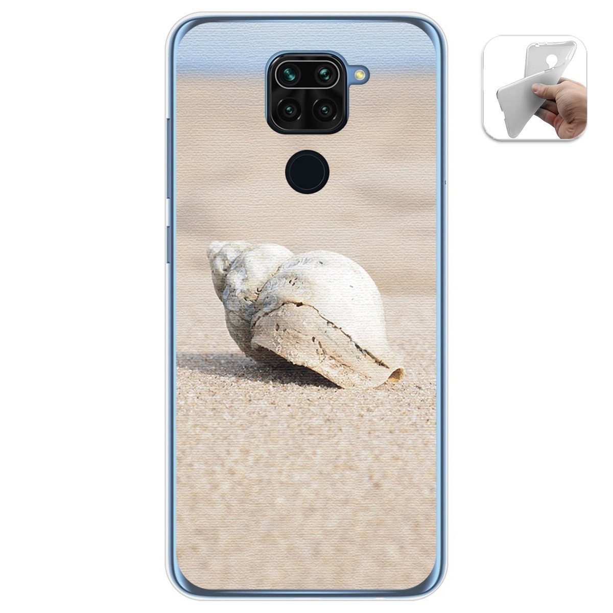 Funda Gel Tpu para Xiaomi Redmi Note 9 diseño Concha Dibujos