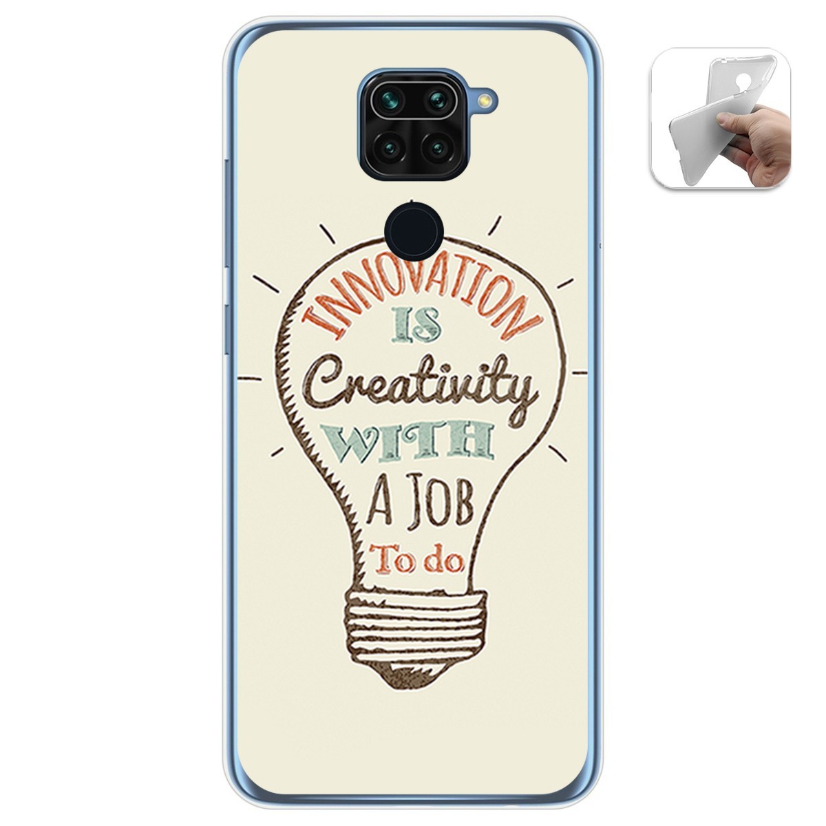 Funda Gel Tpu para Xiaomi Redmi Note 9 diseño Creativity Dibujos