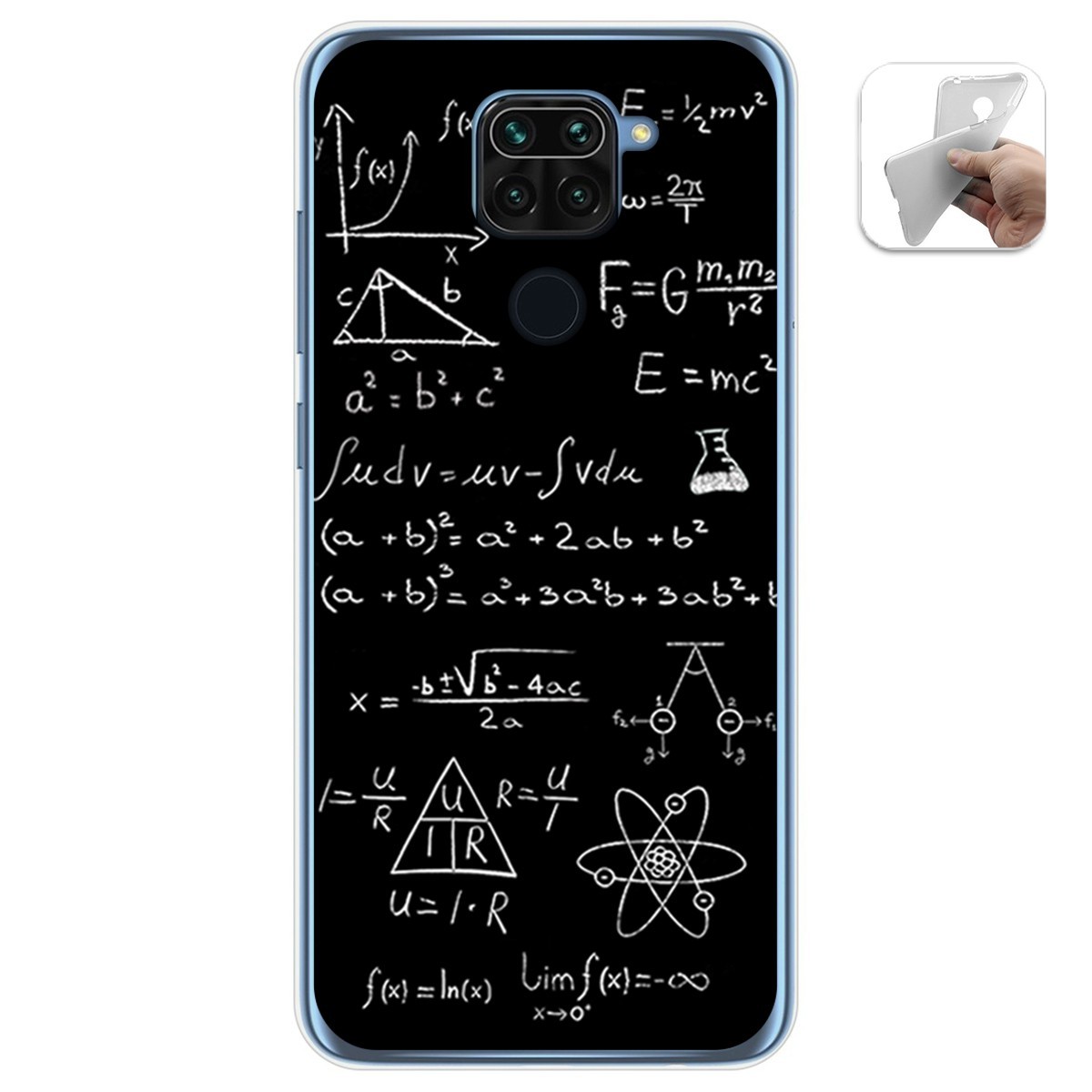 Funda Gel Tpu para Xiaomi Redmi Note 9 diseño Formulas Dibujos