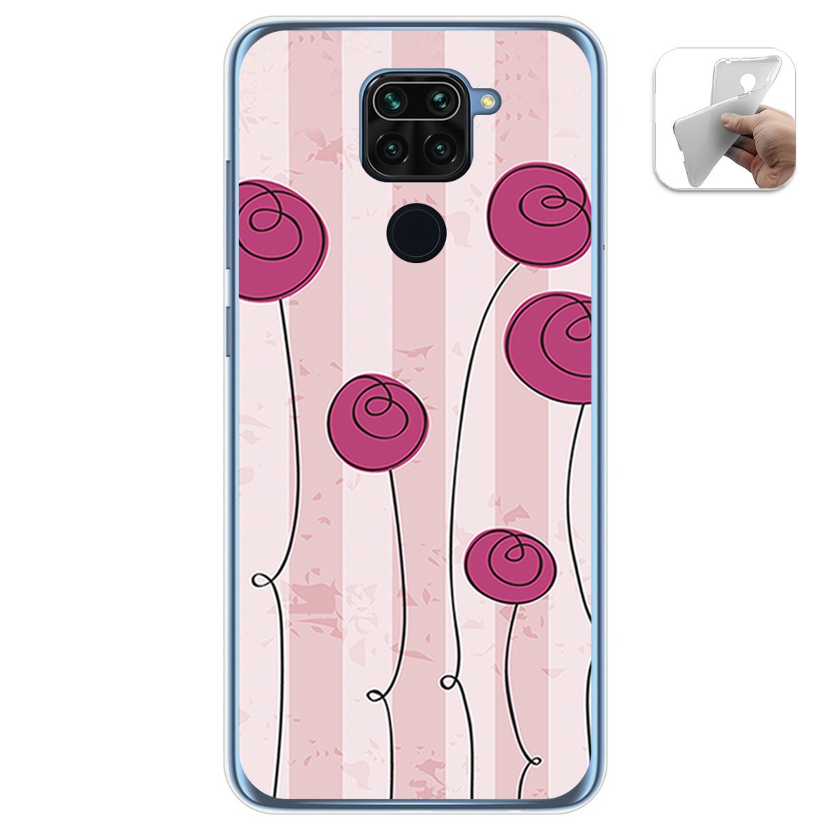 Funda Gel Tpu para Xiaomi Redmi Note 9 diseño Flores Vintage Dibujos