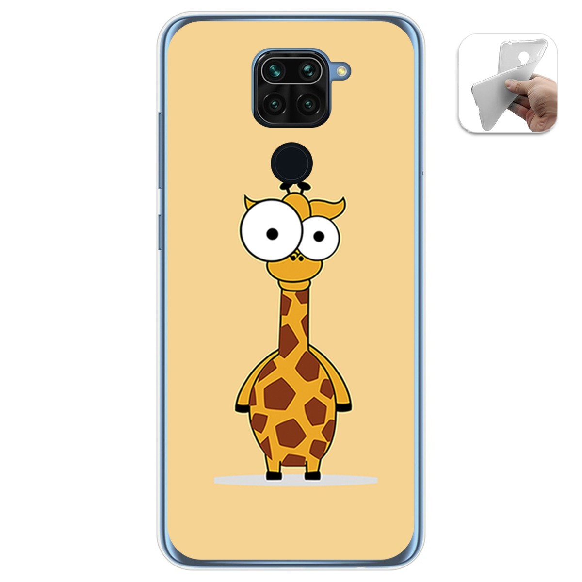 Funda Gel Tpu para Xiaomi Redmi Note 9 diseño Jirafa Dibujos
