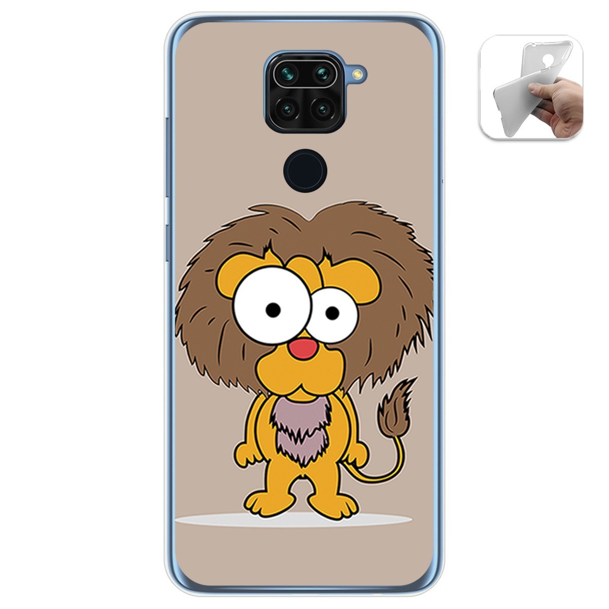 Funda Gel Tpu para Xiaomi Redmi Note 9 diseño Leon Dibujos