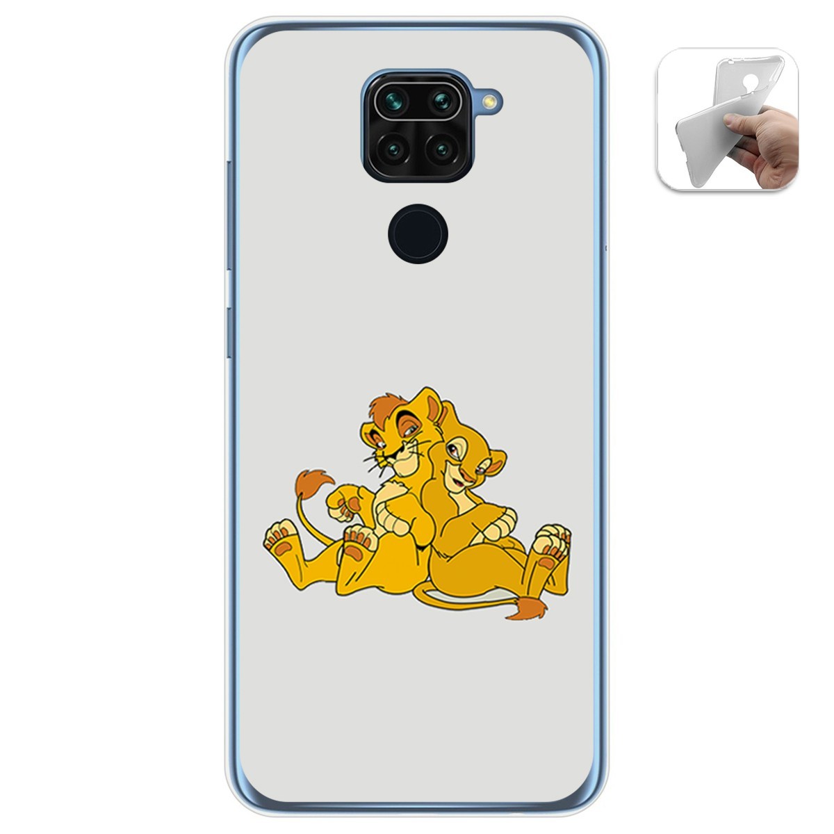Funda Gel Tpu para Xiaomi Redmi Note 9 diseño Leones Dibujos