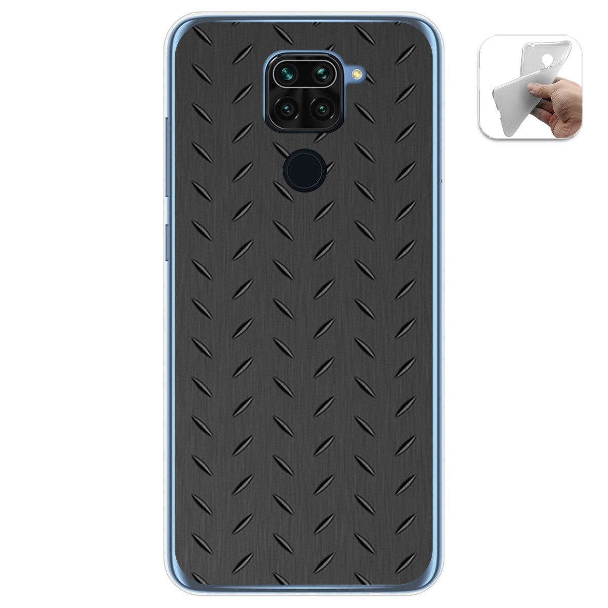 Funda Gel Tpu para Xiaomi Redmi Note 9 diseño Metal Dibujos