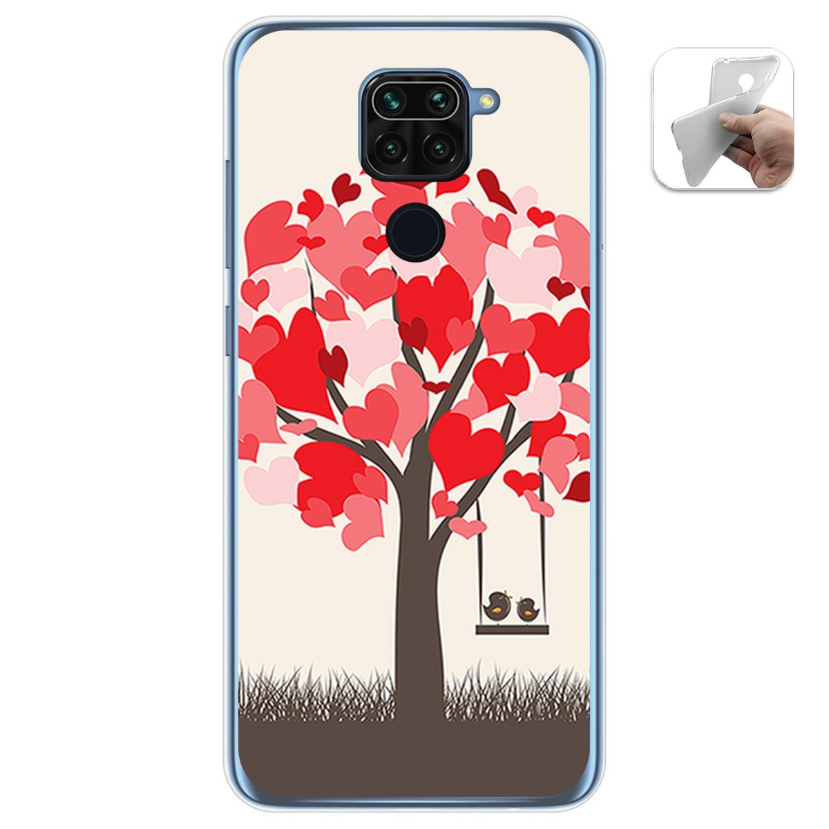Funda Gel Tpu para Xiaomi Redmi Note 9 diseño Pajaritos Dibujos