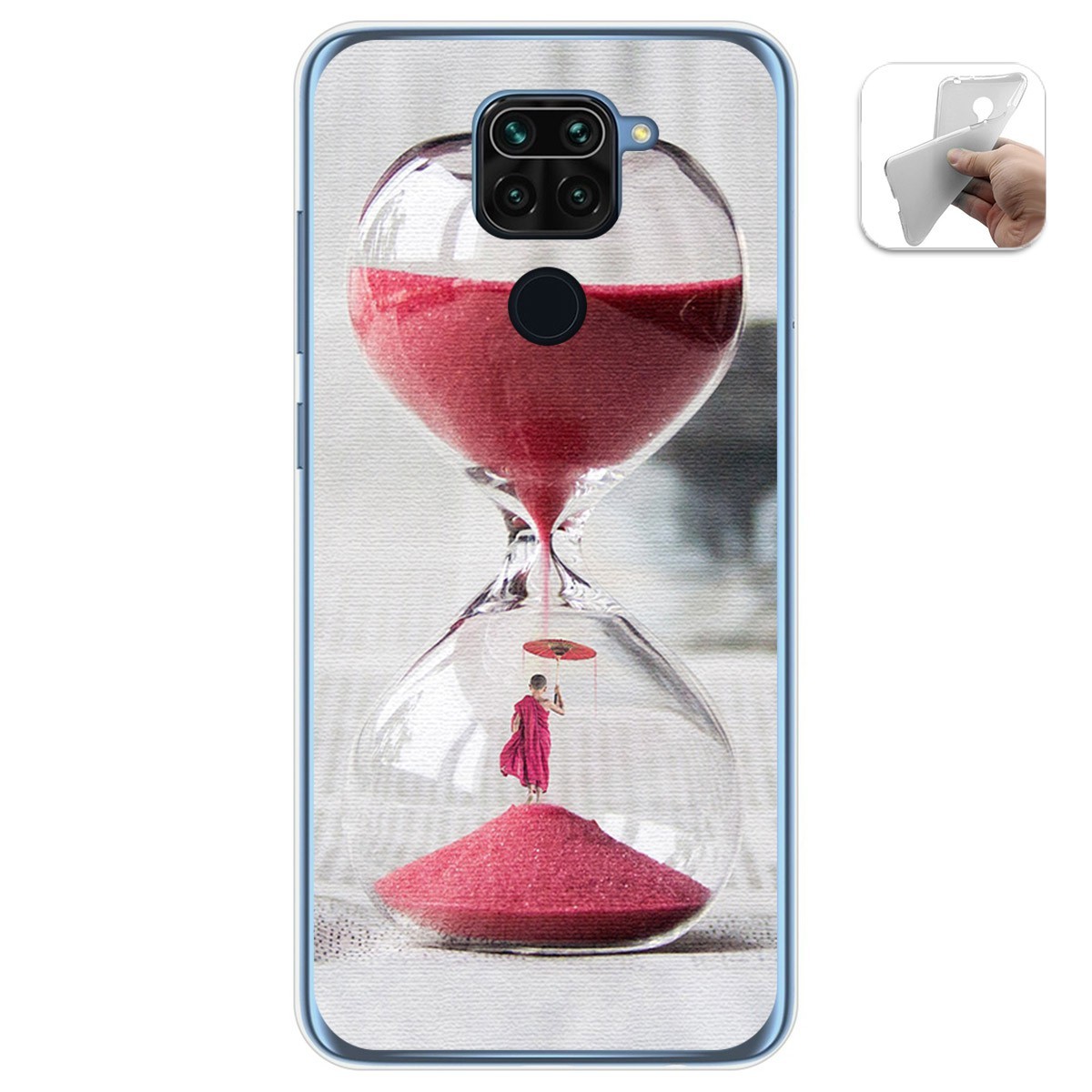 Funda Gel Tpu para Xiaomi Redmi Note 9 diseño Reloj Dibujos