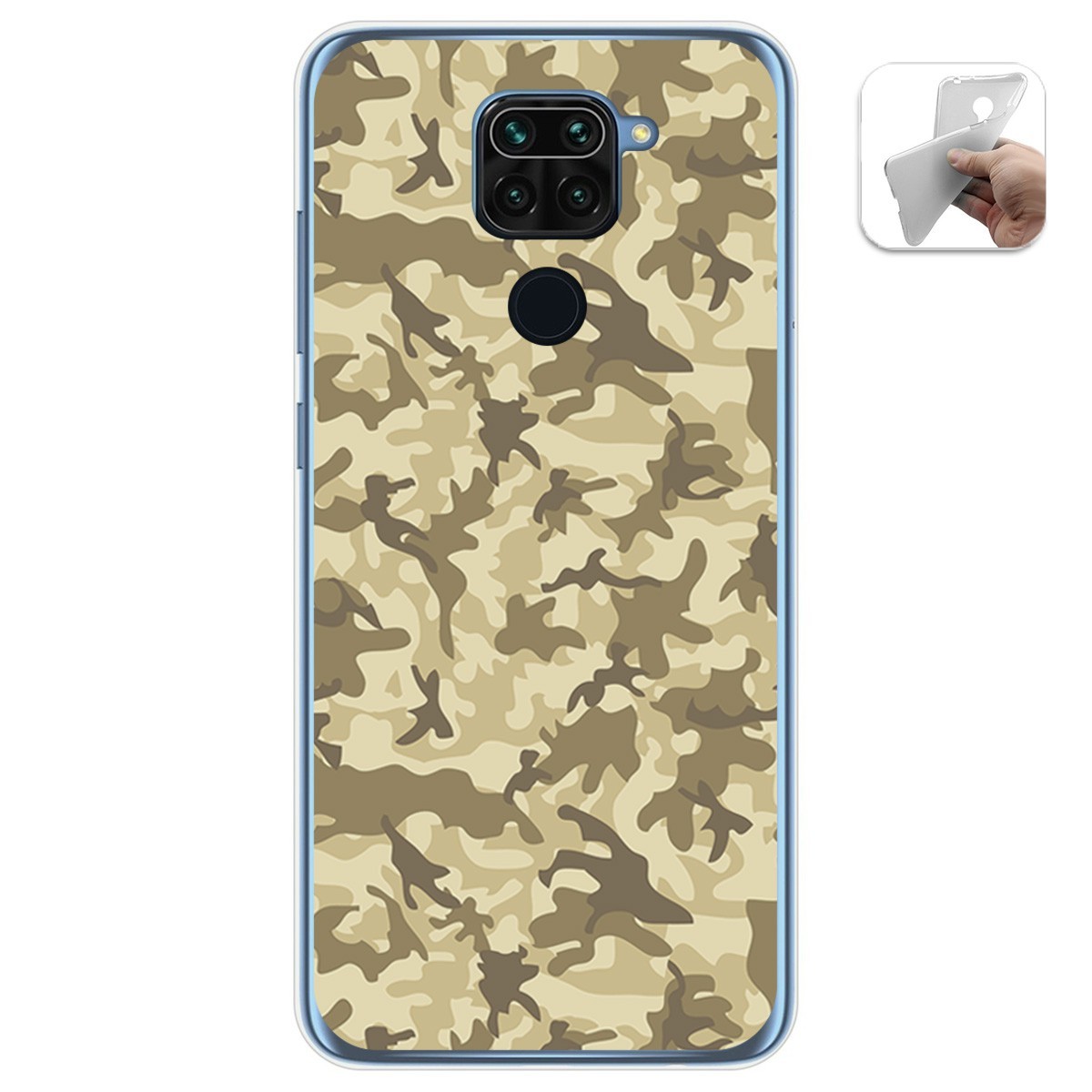 Funda Gel Tpu para Xiaomi Redmi Note 9 diseño Sand Camuflaje Dibujos