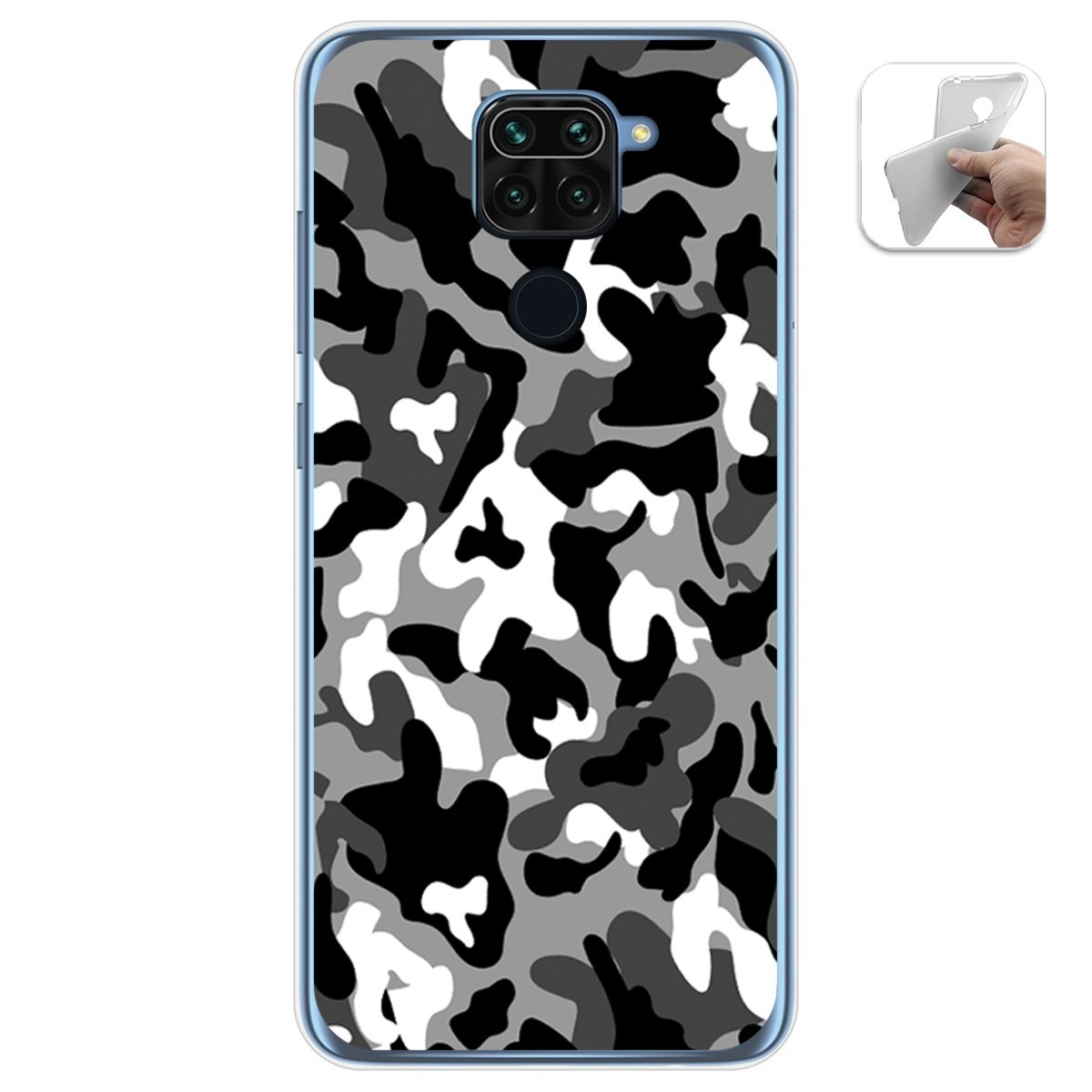 Funda Gel Tpu para Xiaomi Redmi Note 9 diseño Snow Camuflaje Dibujos